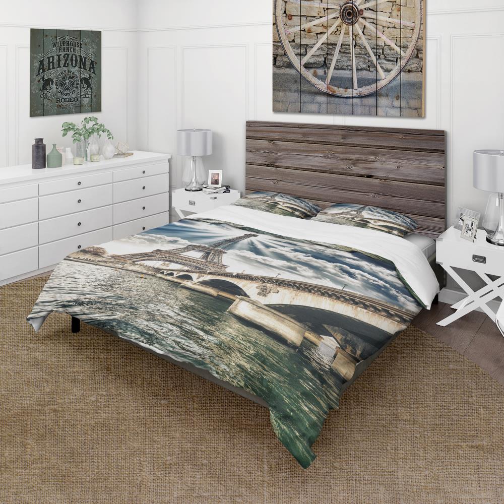 Designart BED8746-Q 3 -Piece Blue Queen Duvet cover Set