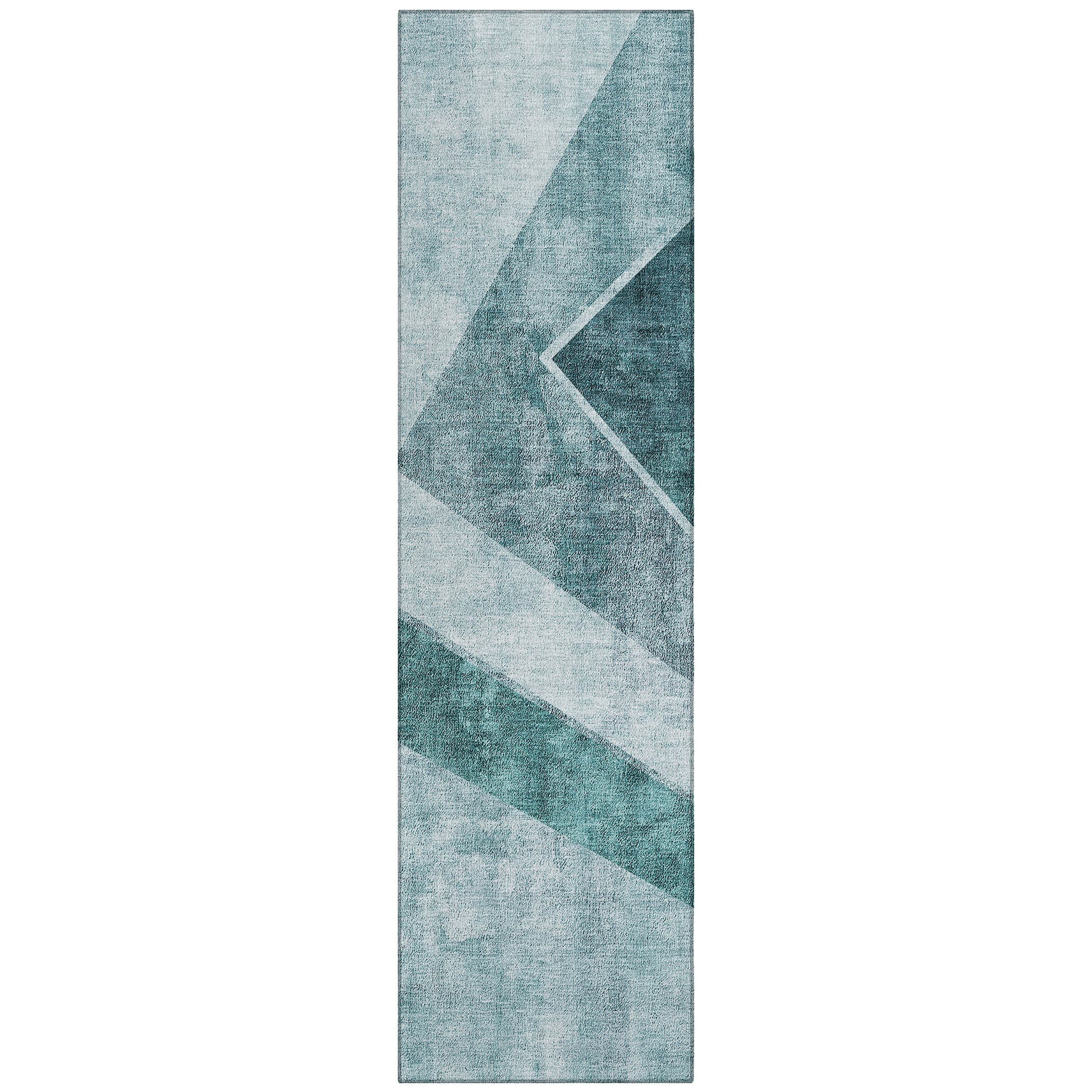 Addison Rugs ACN671TE2X8 Chantille ACN671TE 2 x 7 (ft) Polyester Teal Rectangular Indoor/Outdoor Geometric Machine washable Runner rug