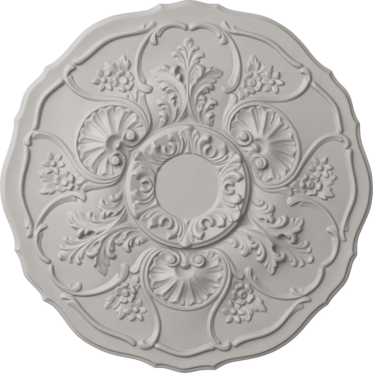 Ekena Millwork CM22CNUWF Cornelia 22.5-in W x 22.5-in L Painted Ultra Pure White Polyurethane Split Ceiling Medallion