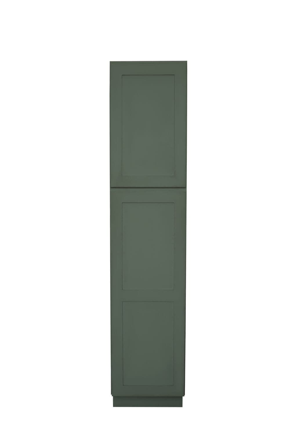 RELIABILT LS-SB-U1884R Creston 18-in W x 84-in H x 24-in D Basil Green Pantry Ready to assemble Plywood Cabinet (Recessed Panel Shaker)