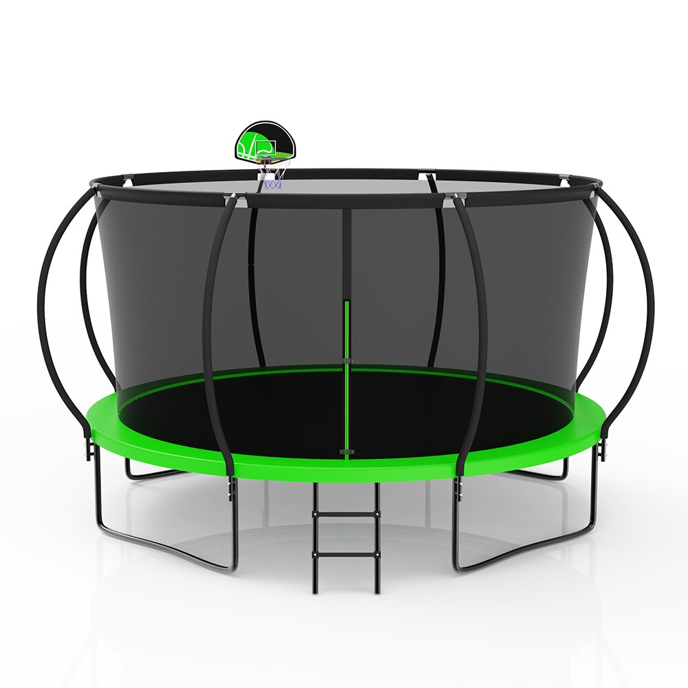 Sunrinx 12 FT Round Backyard Trampoline For Kids With Safety Enclosure ...