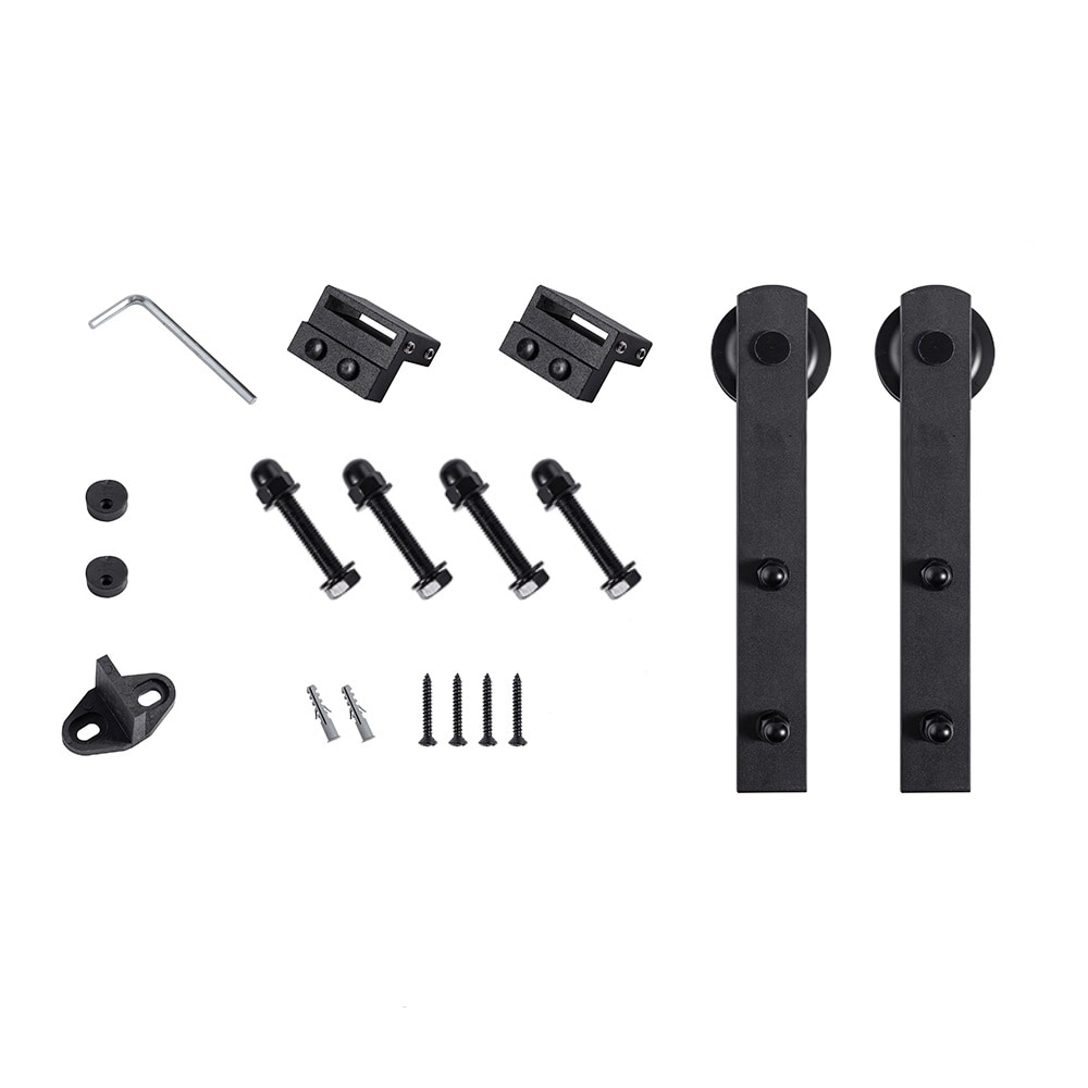 RELIABILT 07-3174 Matte Matte Black Indoor I-strap Single Double Barn door hanger