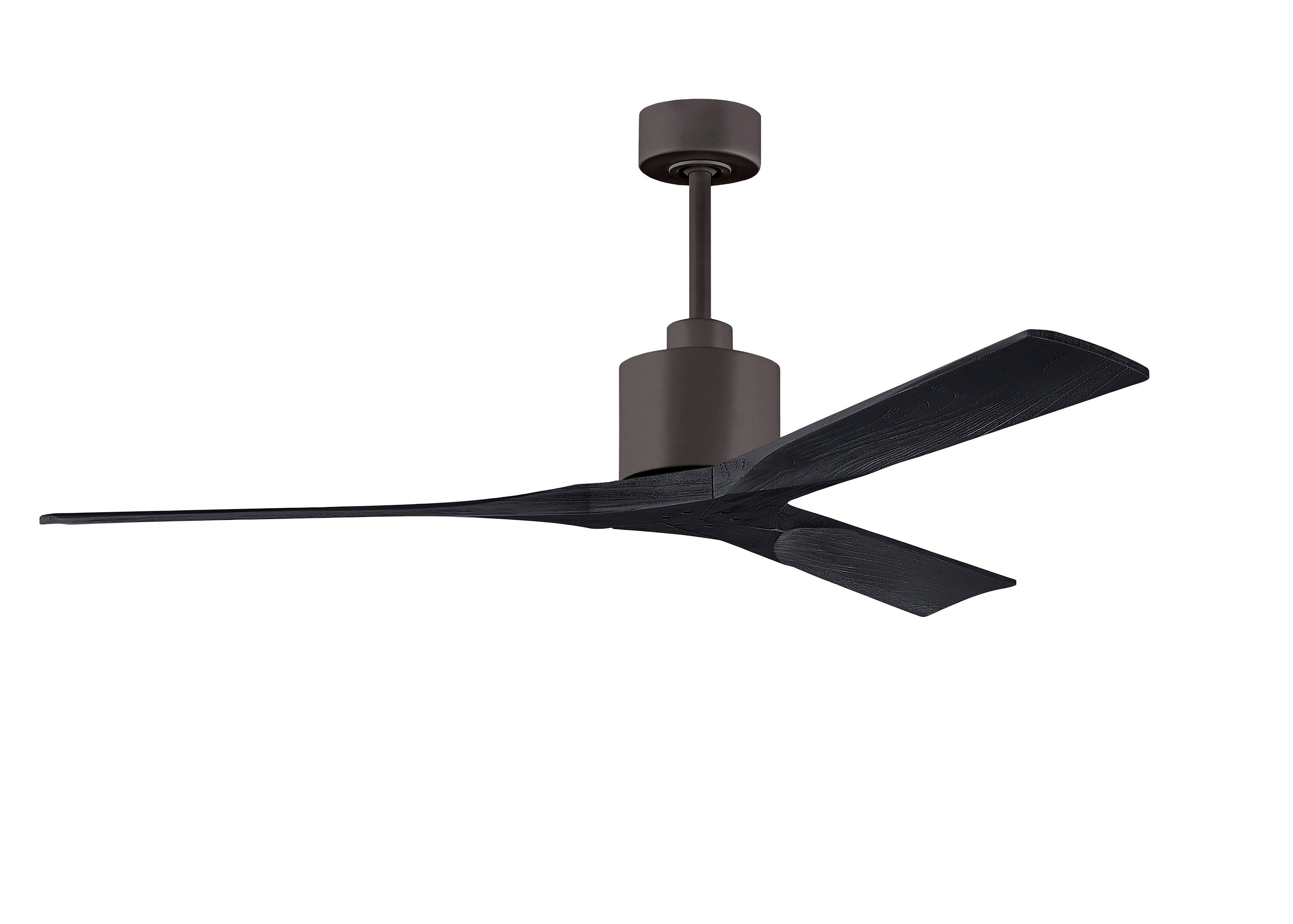Matthews Fan Company NK-TB-BK-60 Nan 60-in Outdoor Textured Bronze with Matte Black Blades Ceiling Fan Without Light - Remote Included ( 3 -Blade )