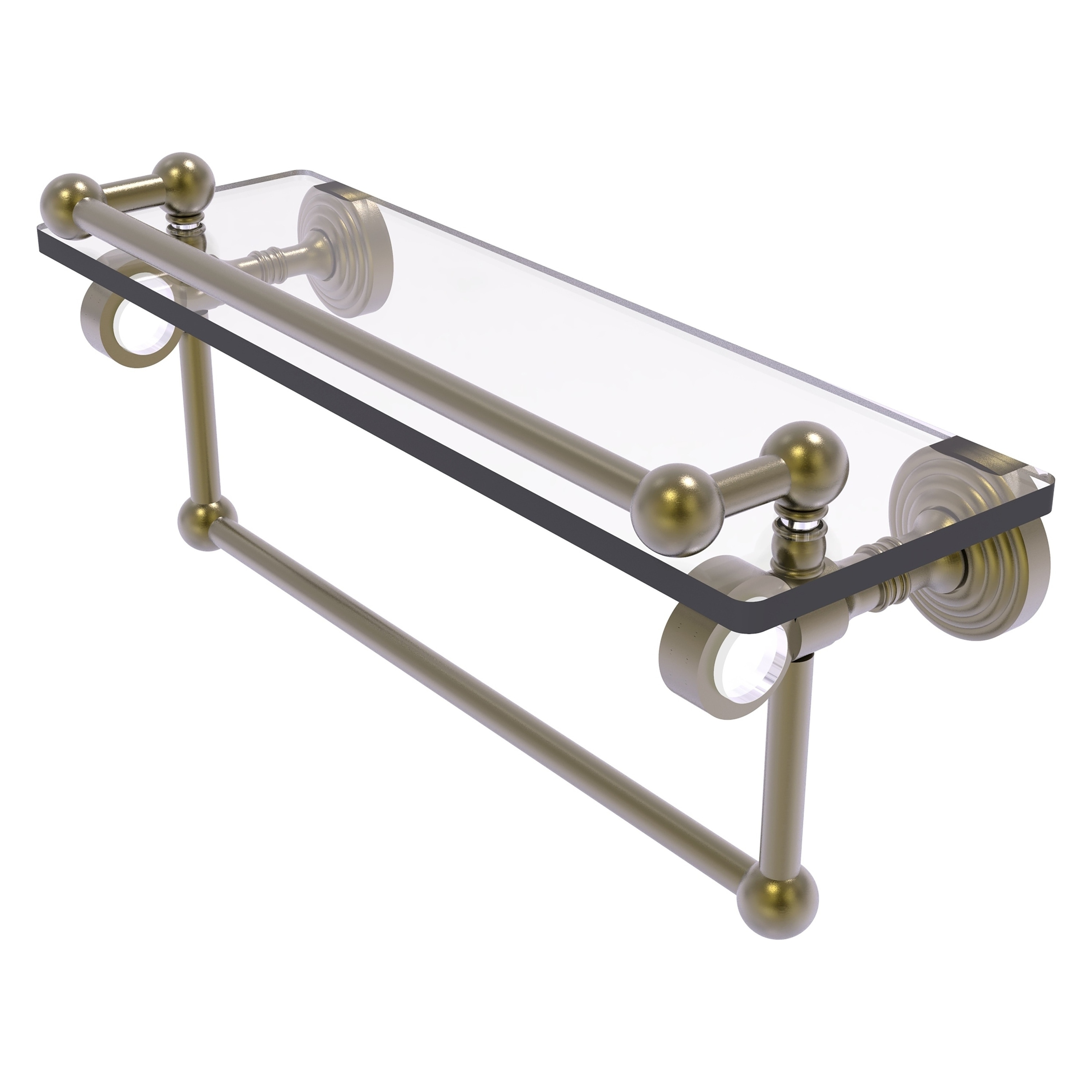 Allied Brass PG-1TB-16-GAL-ABR Pacific Grove Antique Brass Wall mount Bathroom Shelf ( 16-in x 6.8-in x 5-in )