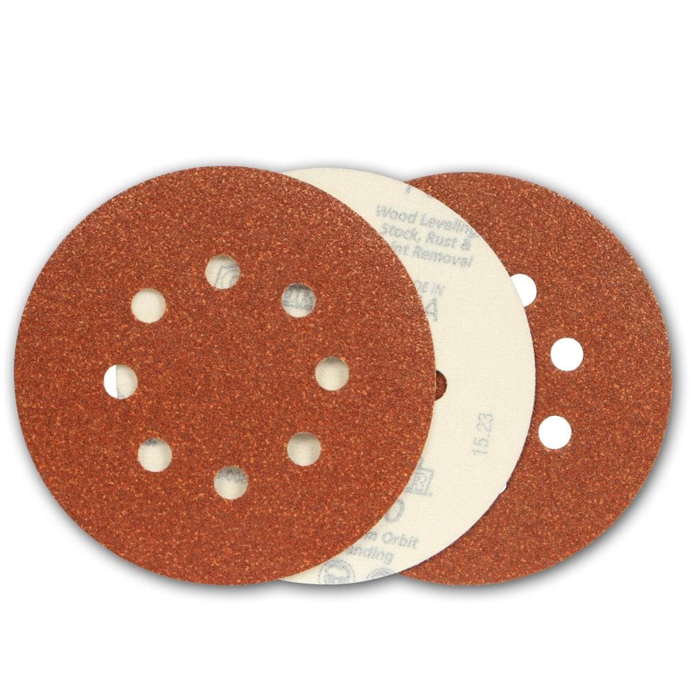 Gator 5-Inch 8-Hole Aluminum Oxide Hook and Loop Sanding Disc, Assorted  60/80/120/220 Grit, 24-Pack, 4385-05 
