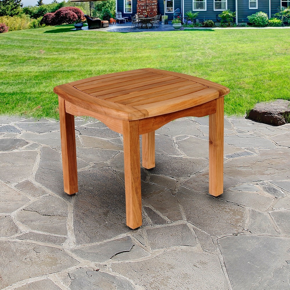 Envelor Amazonia Teak Patio Table Square Outdoor End Table 19-in W x 19 ...