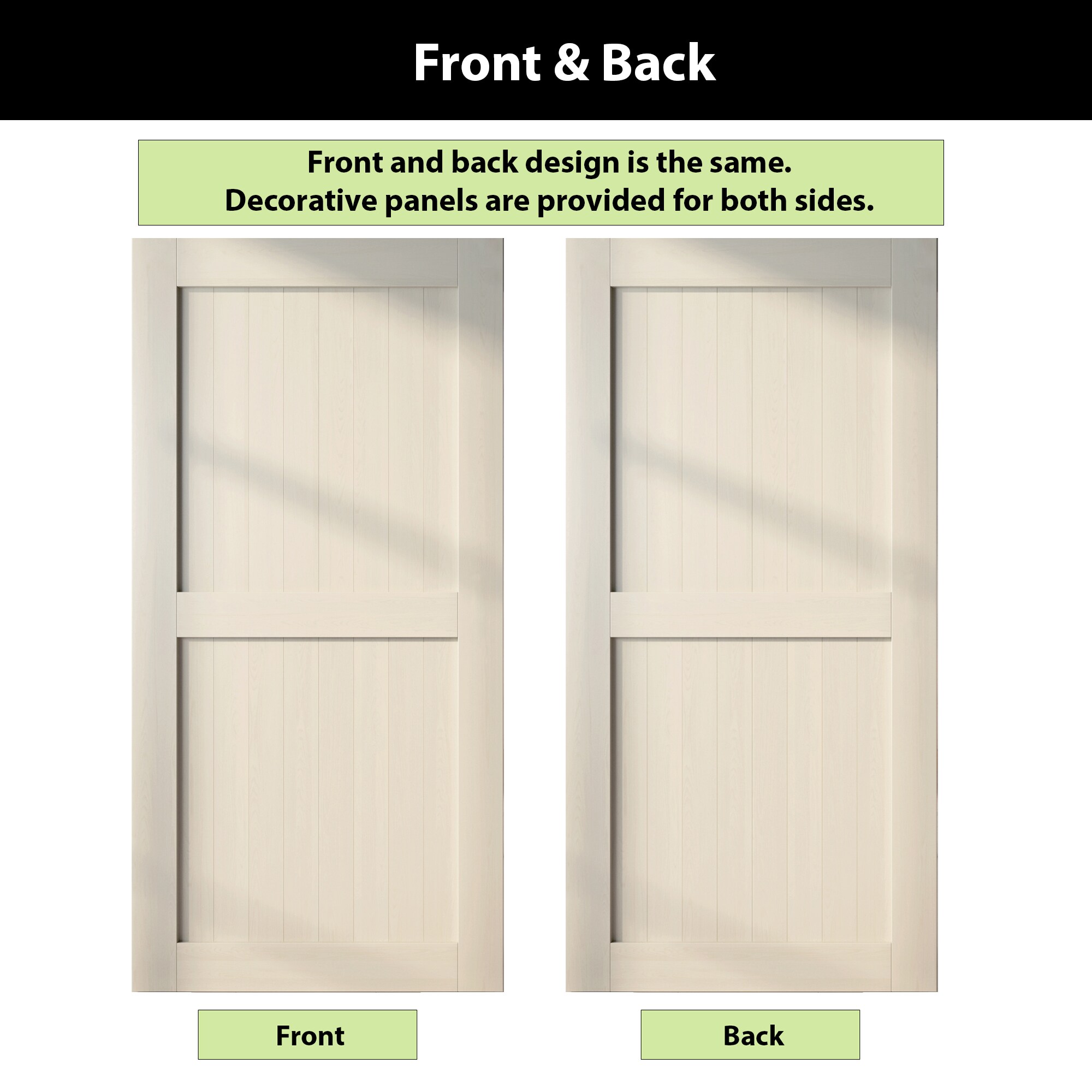 HOMACER 4884-H-TGRAY Barn-Doors - View #6