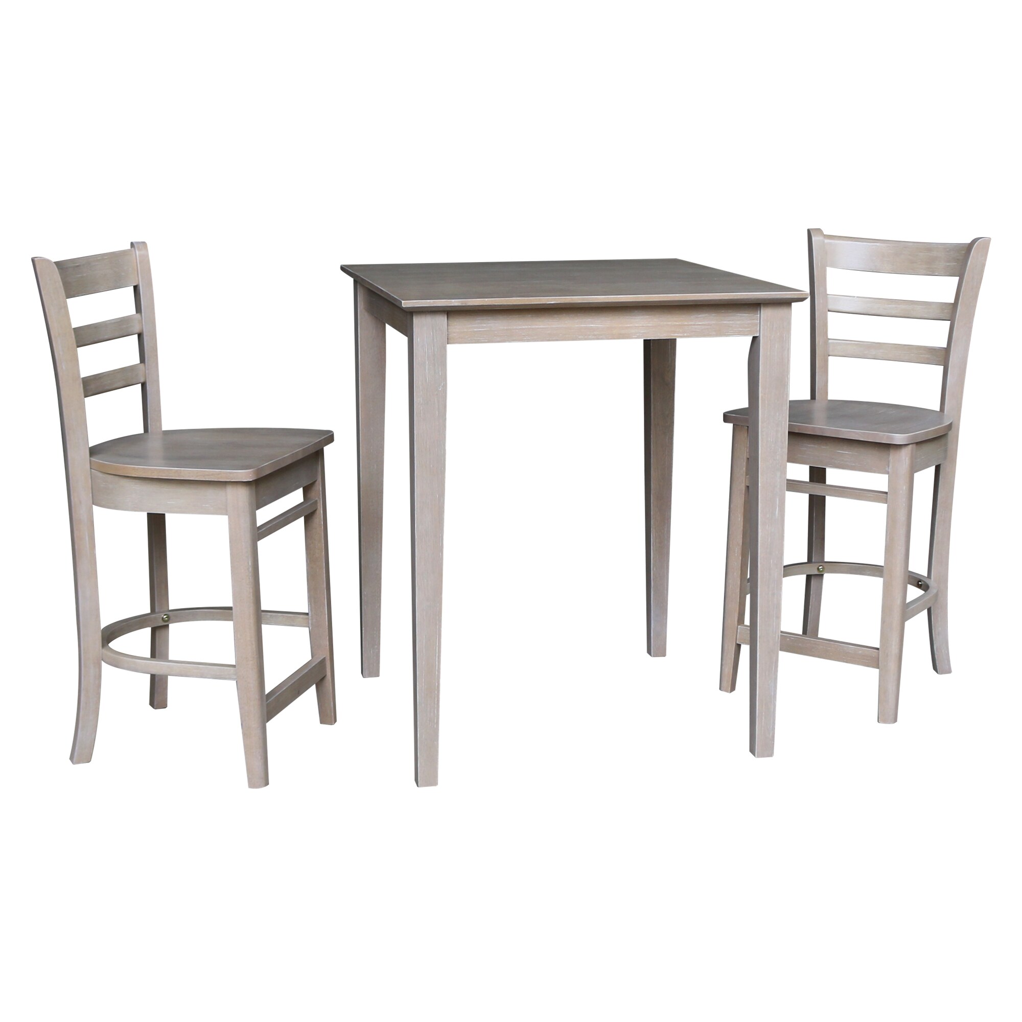 International Concepts K09-3030-S6172-2 Washed gray taupe Traditional Dining Room Set with Square Table ( Seats 2 )