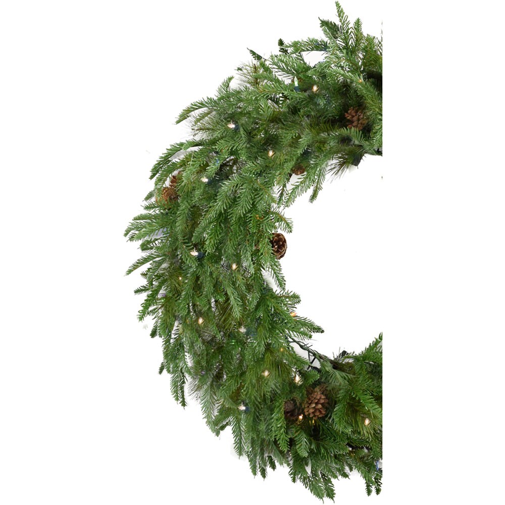 Costway 30  Pre-lit Artificial Christmas Wreath w/Dry Straw Bow & Pine  Cones CM23617 - The Home Depot