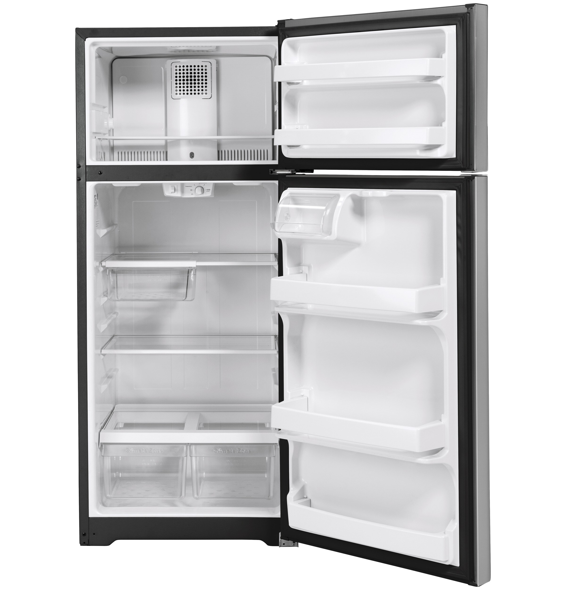 GE 17.5-cu ft Top-Freezer Refrigerator (Stainless Steel) in the Top ...