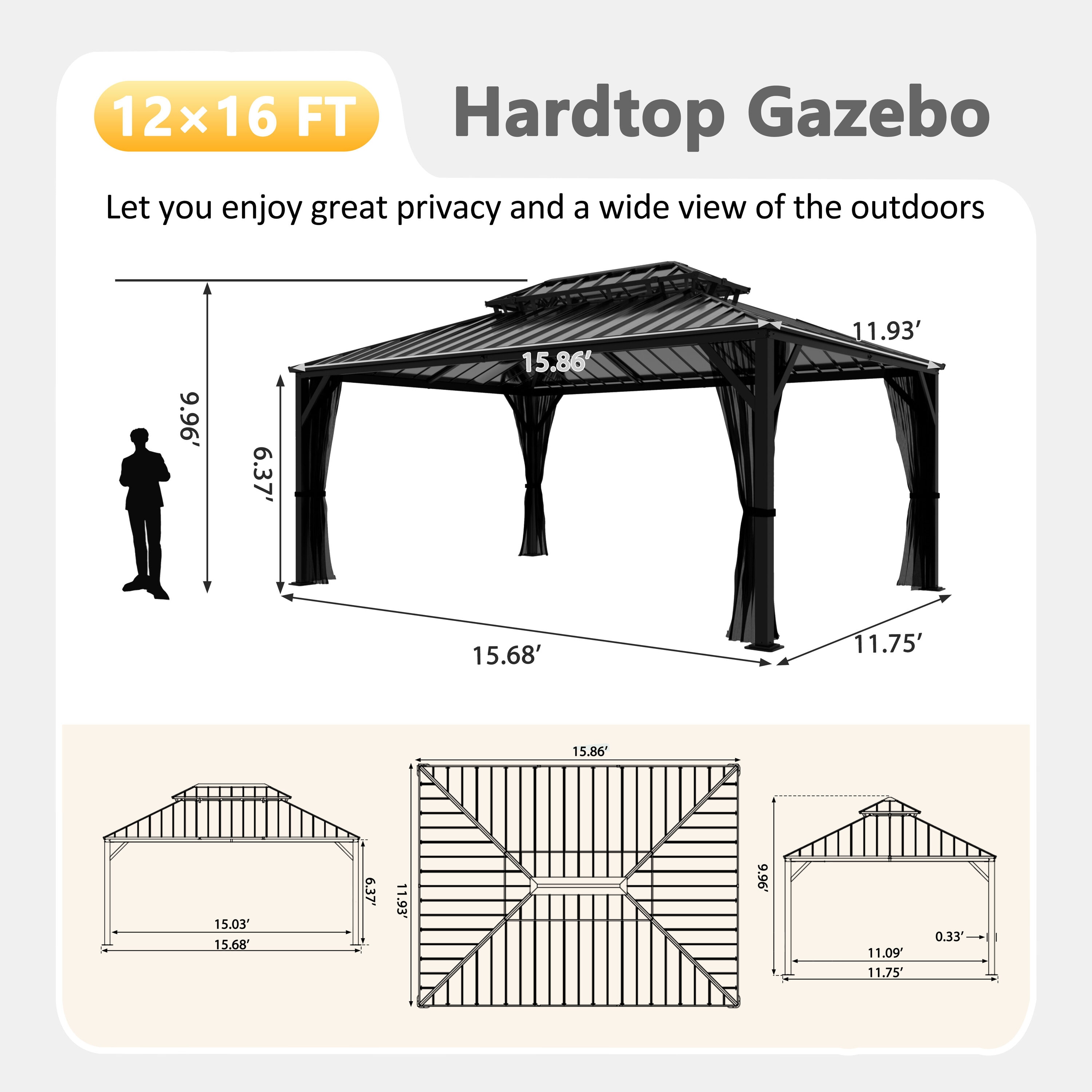 VEIKOUS PG0201-08-4 Wood-Resin-Gazebos - View #2