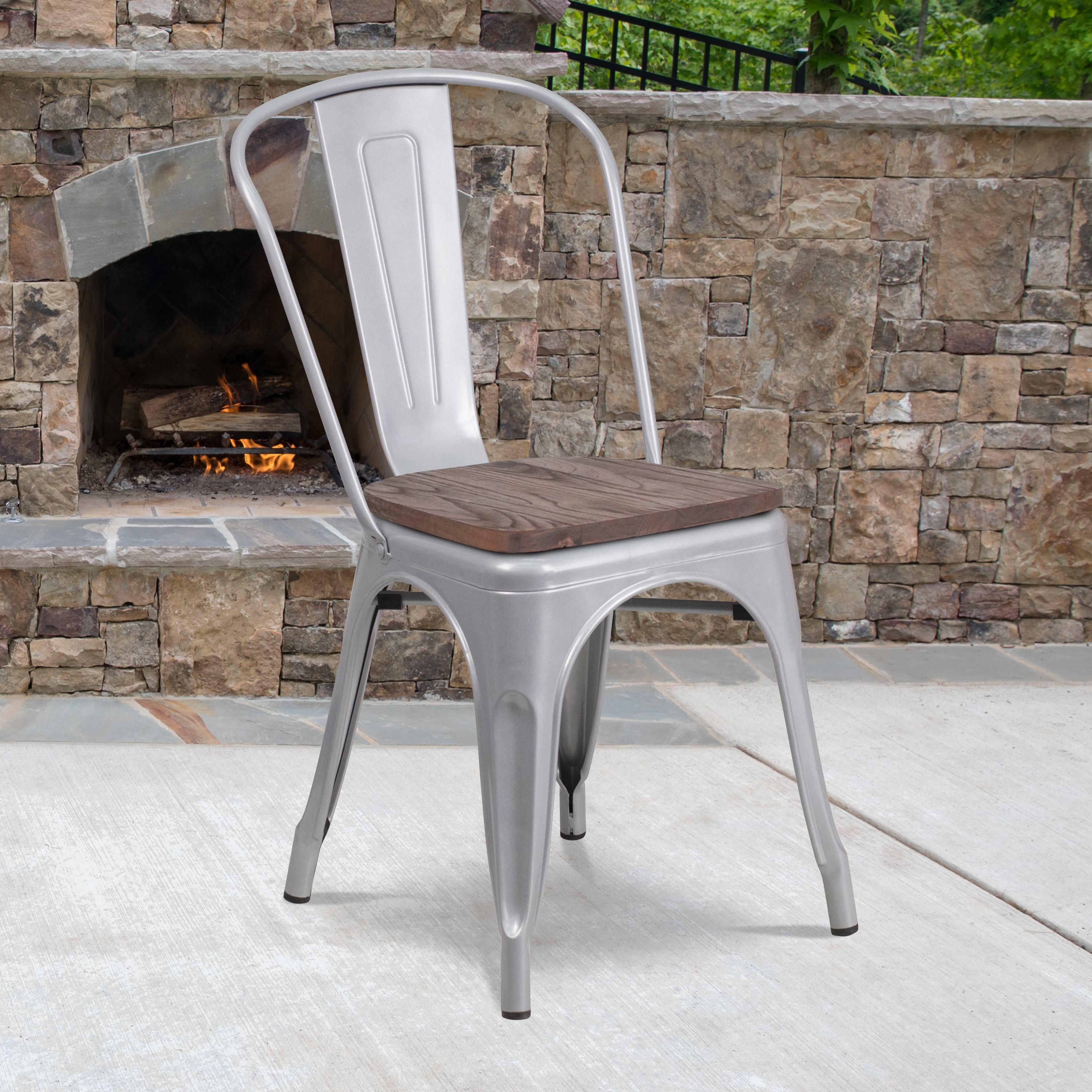 Flash Furniture 889142500100 Contemporary/Modern Dining Side Chair (Metal Frame)