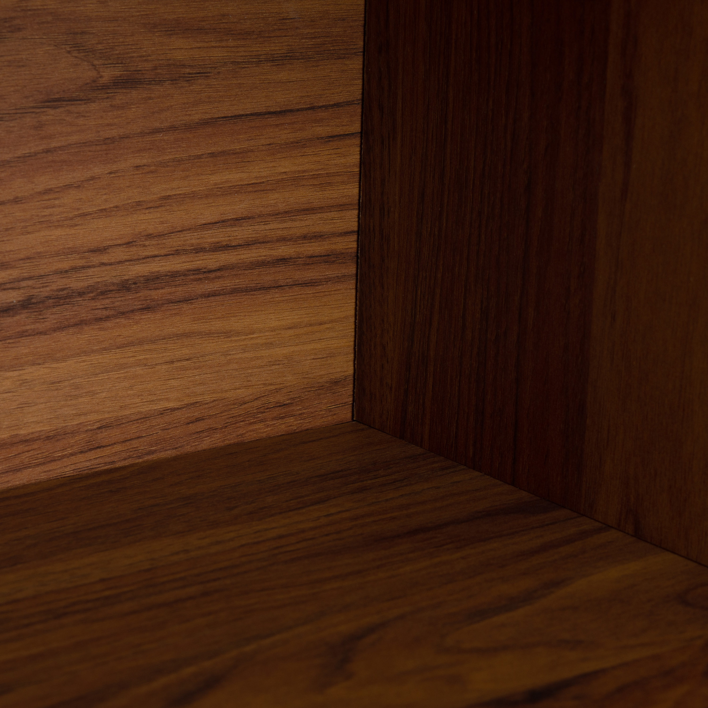 Retro Chic Walnut Media Stand with Splayed Legs and Slatted Doors