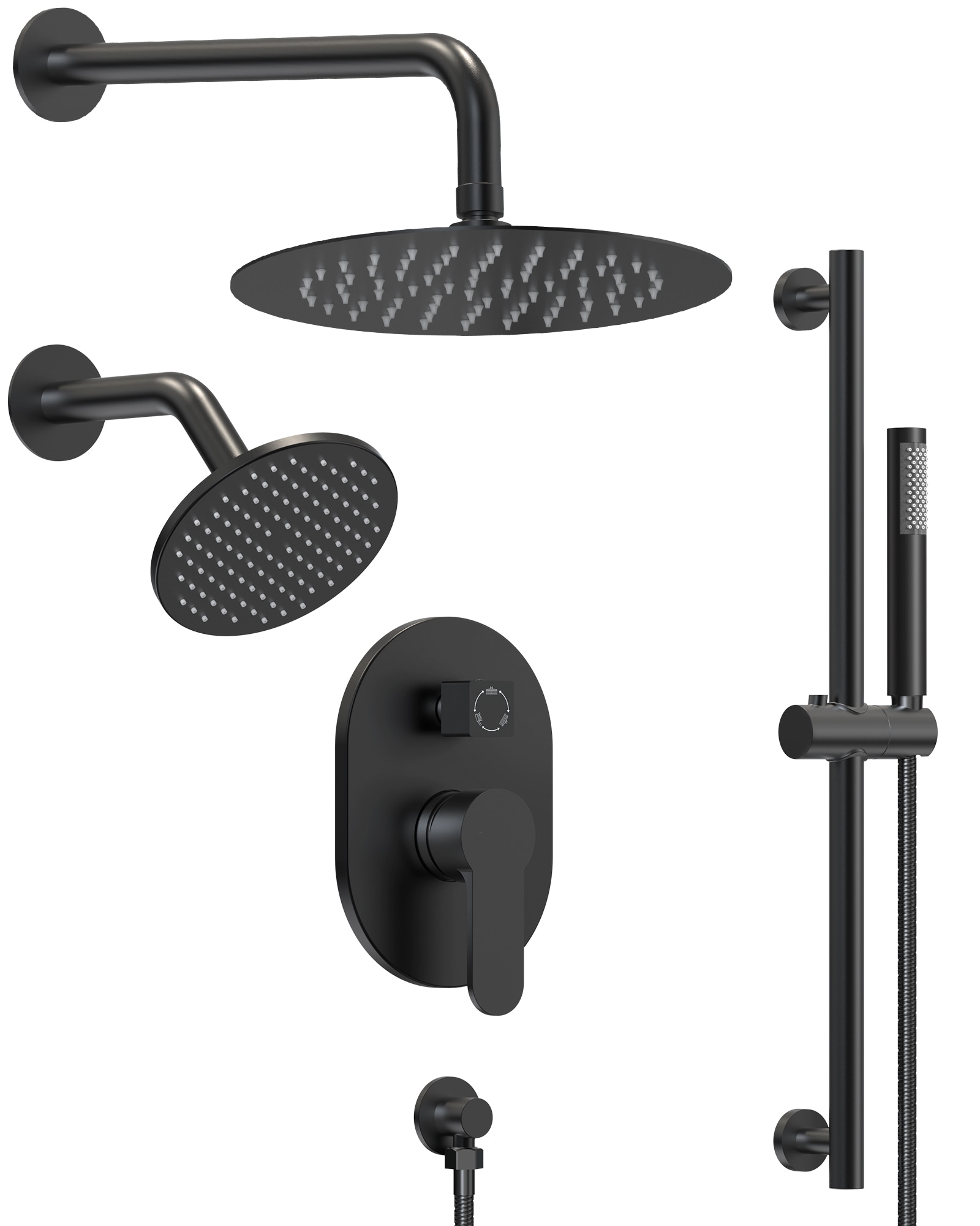GRANDJOY SFS-1058-BK10 Showerhead-Bar-Panels - View #16