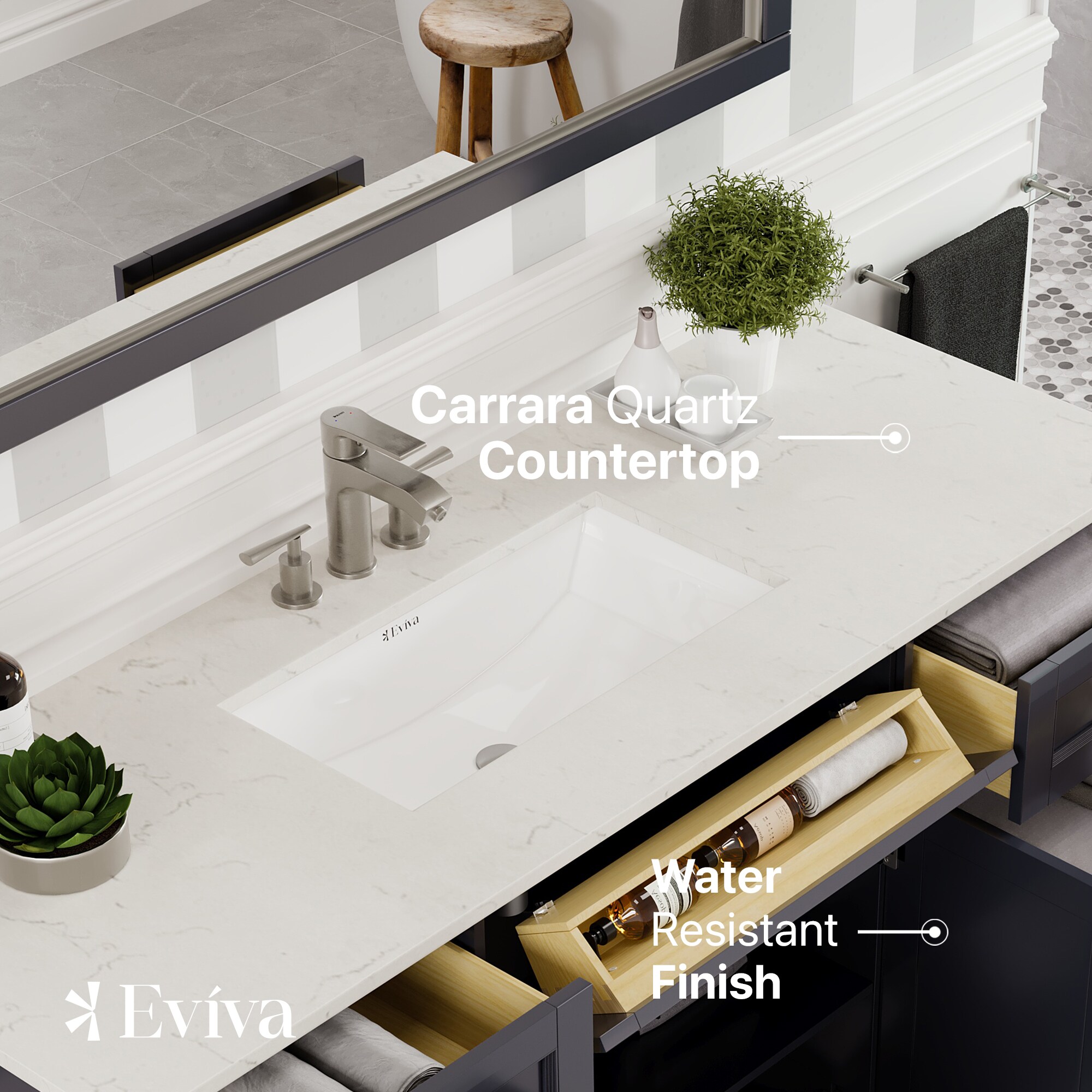 Eviva EVVN666-60CGR-SS Bath-Vanity-Combo - View #4