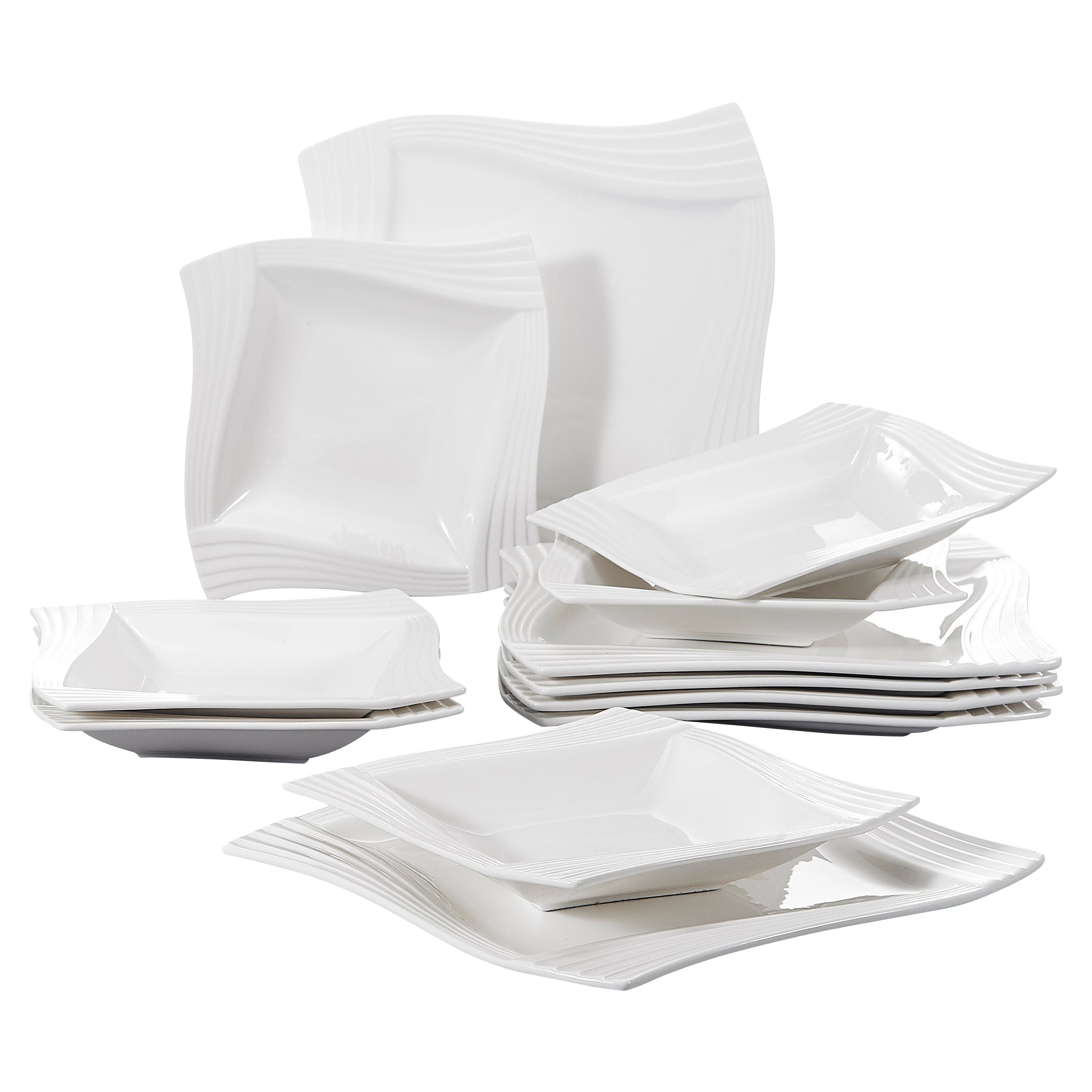 Malacasa Flora White Porcelain Fall Dinnerware Sets Clearance With