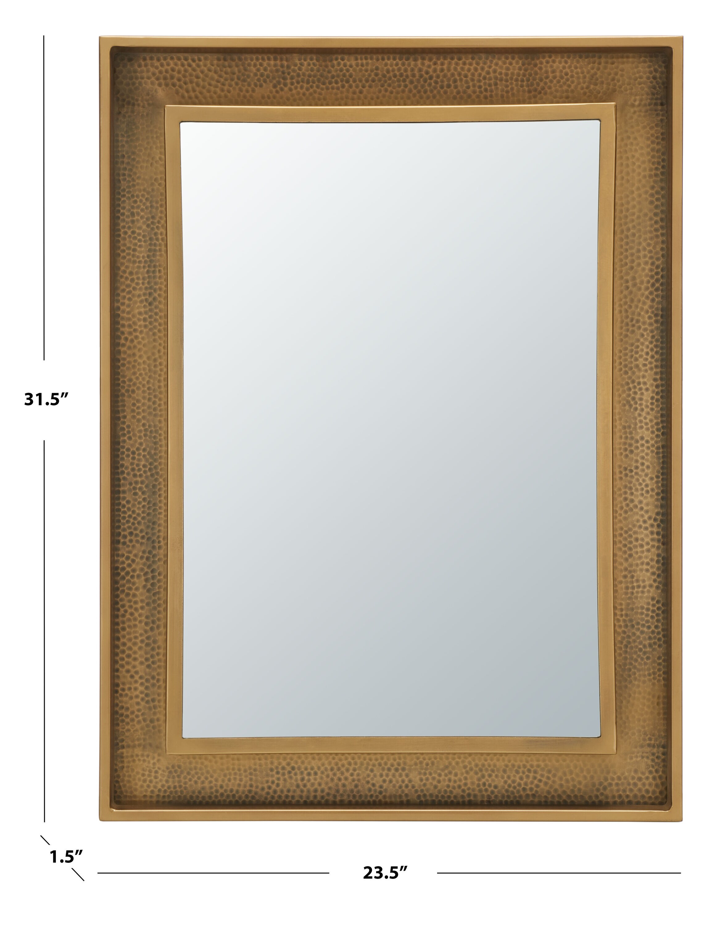 Lavanya Antique Brass Rectangular Wood Frame Mirror