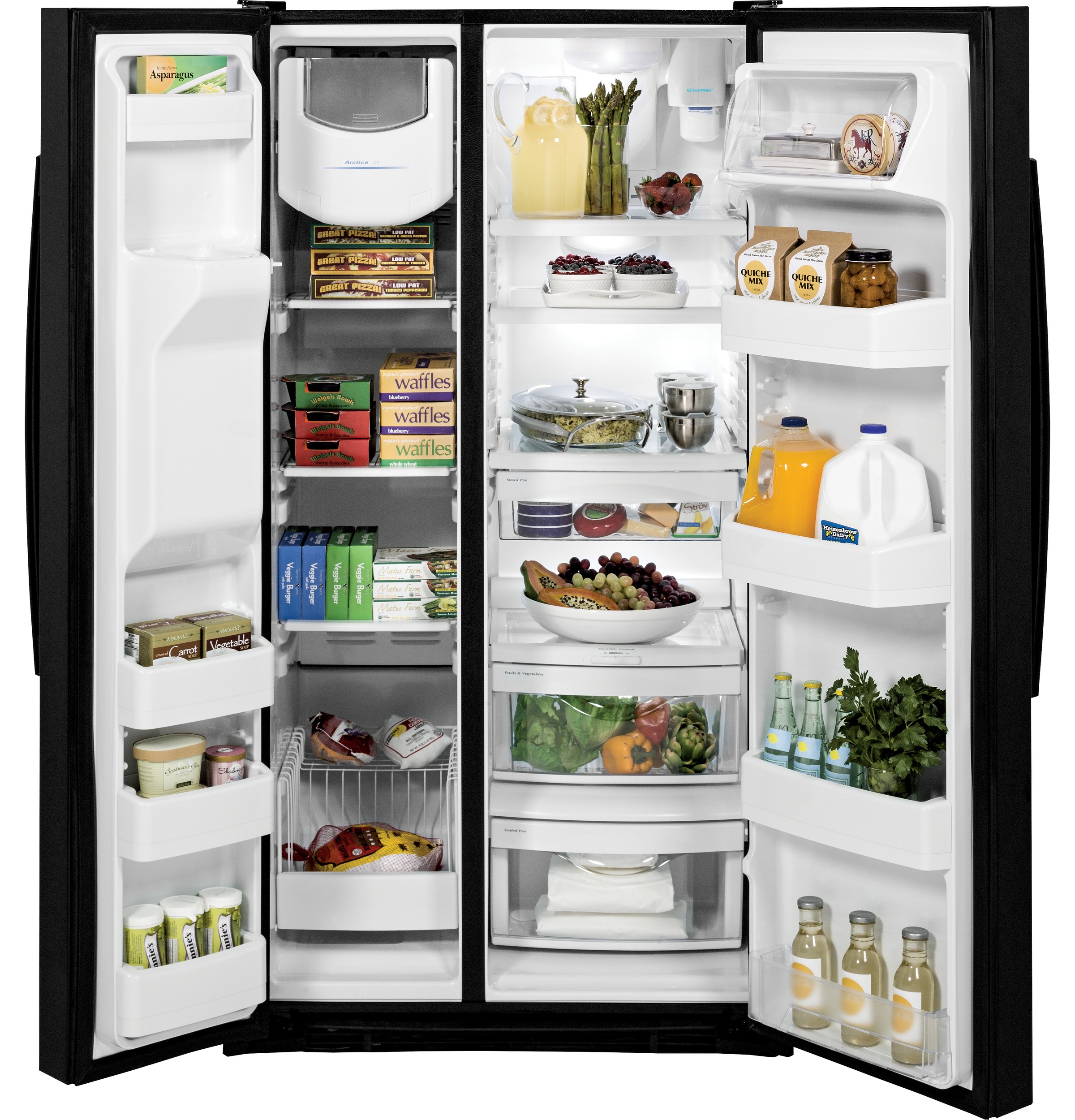 GE 25.3-cu ft Side-by-Side Refrigerator with Ice Maker (Black) at Lowes.com