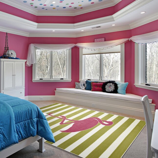 Mohawk Home Aurora 5 x 8 Lime Indoor Geometric Kids Area Rug Mohawk Home Aurora 5 x 8 Lime Indoor Geometric Kids Area Rug