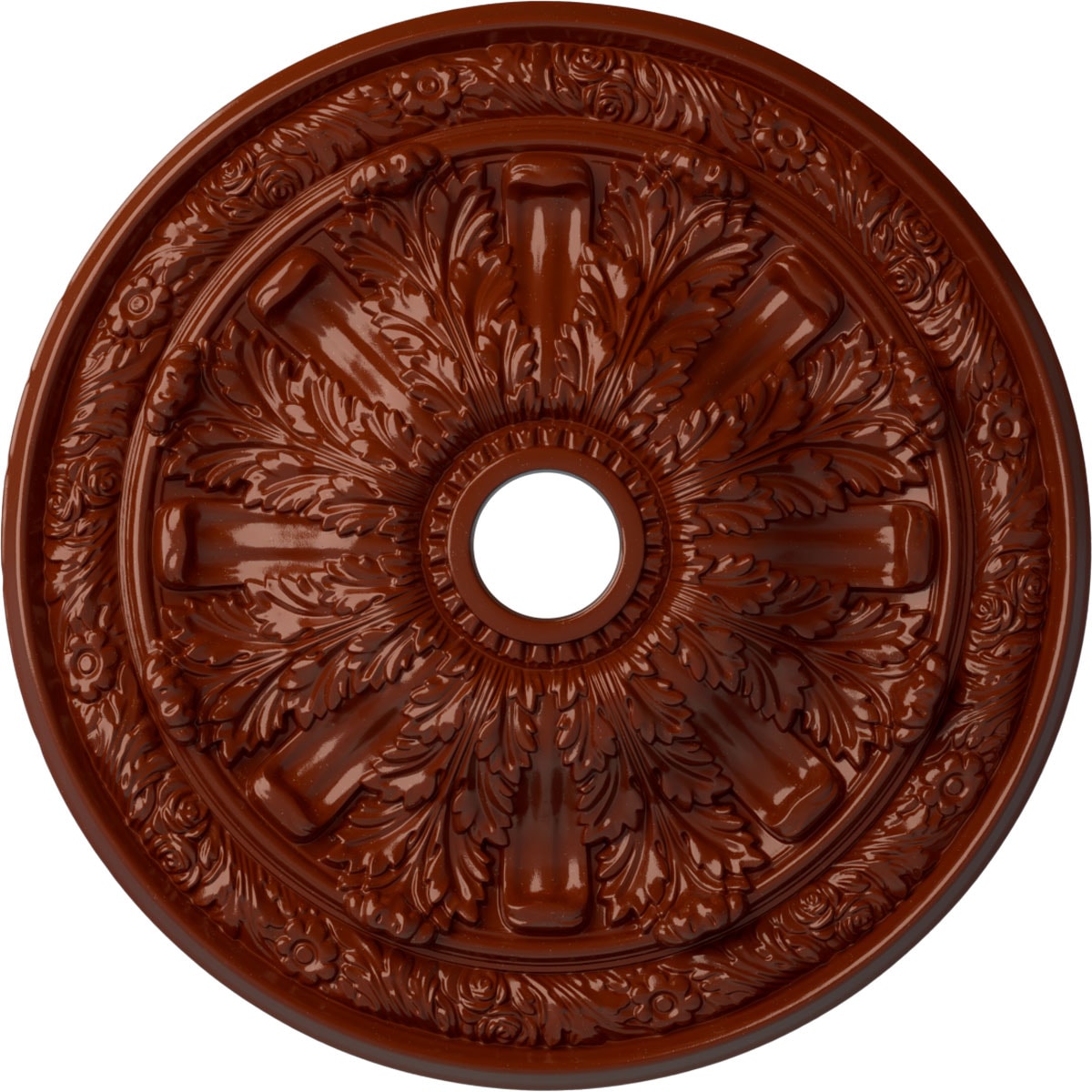 Ekena Millwork CM30FLFIF Flagstone 30-in W x 30-in L Painted Firebrick Polyurethane Whole Ceiling Medallion