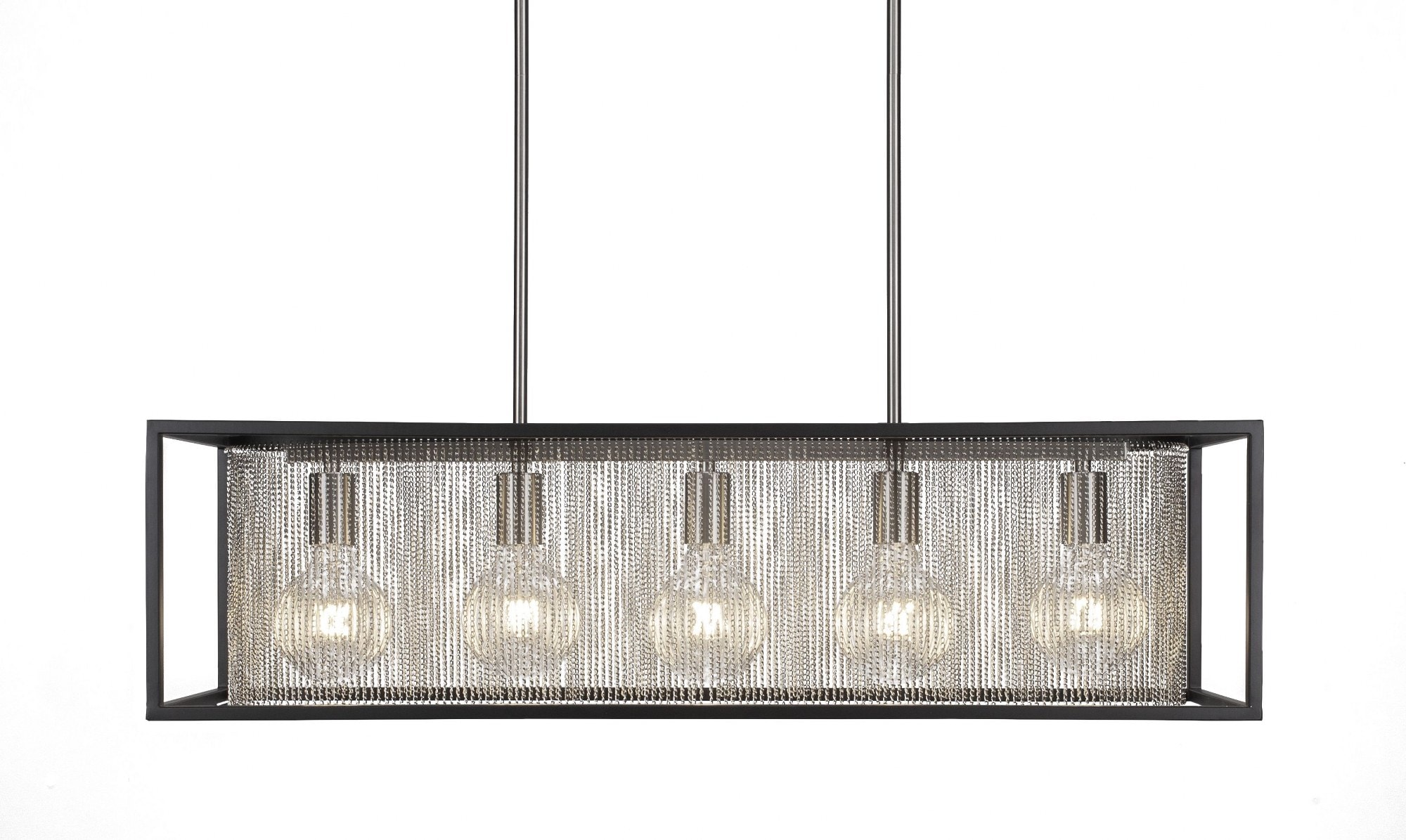 Toltec Cadina 5 - Light Matte Black And Brushed Nickel Contrastingfinishes Steel Chandelier