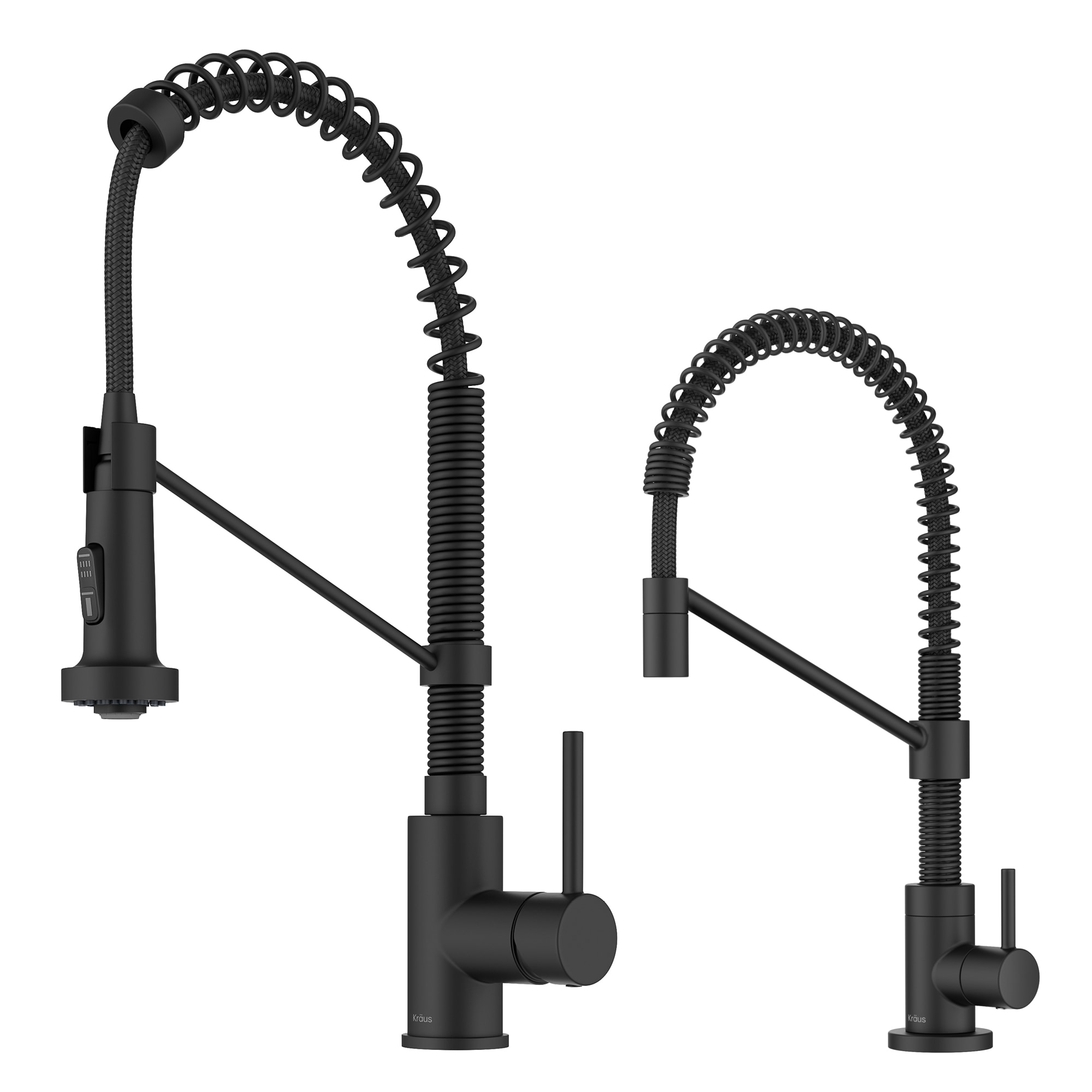 Matte Black Commercial Style Pull-Down Kitchen Faucet with Spray