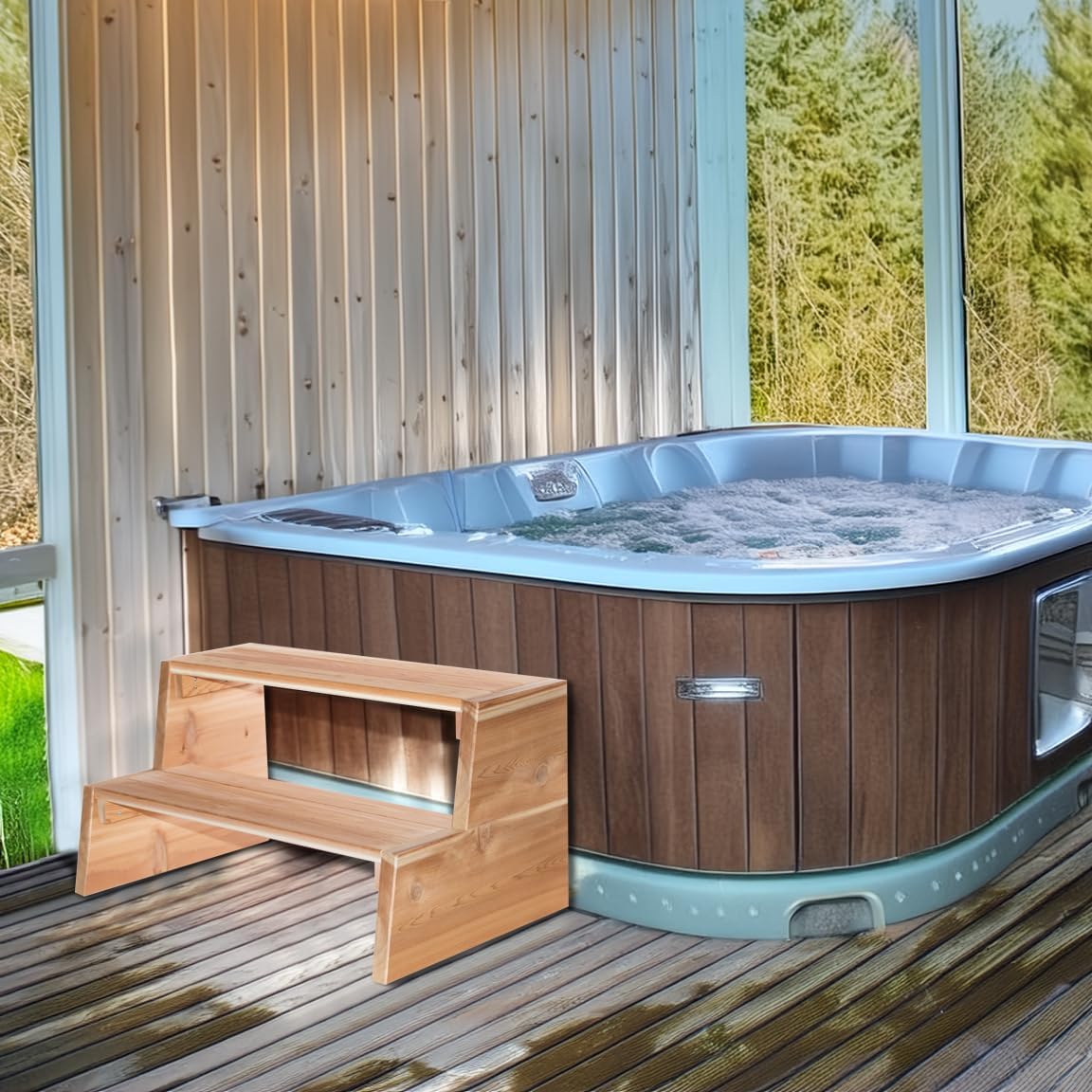 All Things Cedar HT34 Hot-Tub-Spa-Steps - View #2
