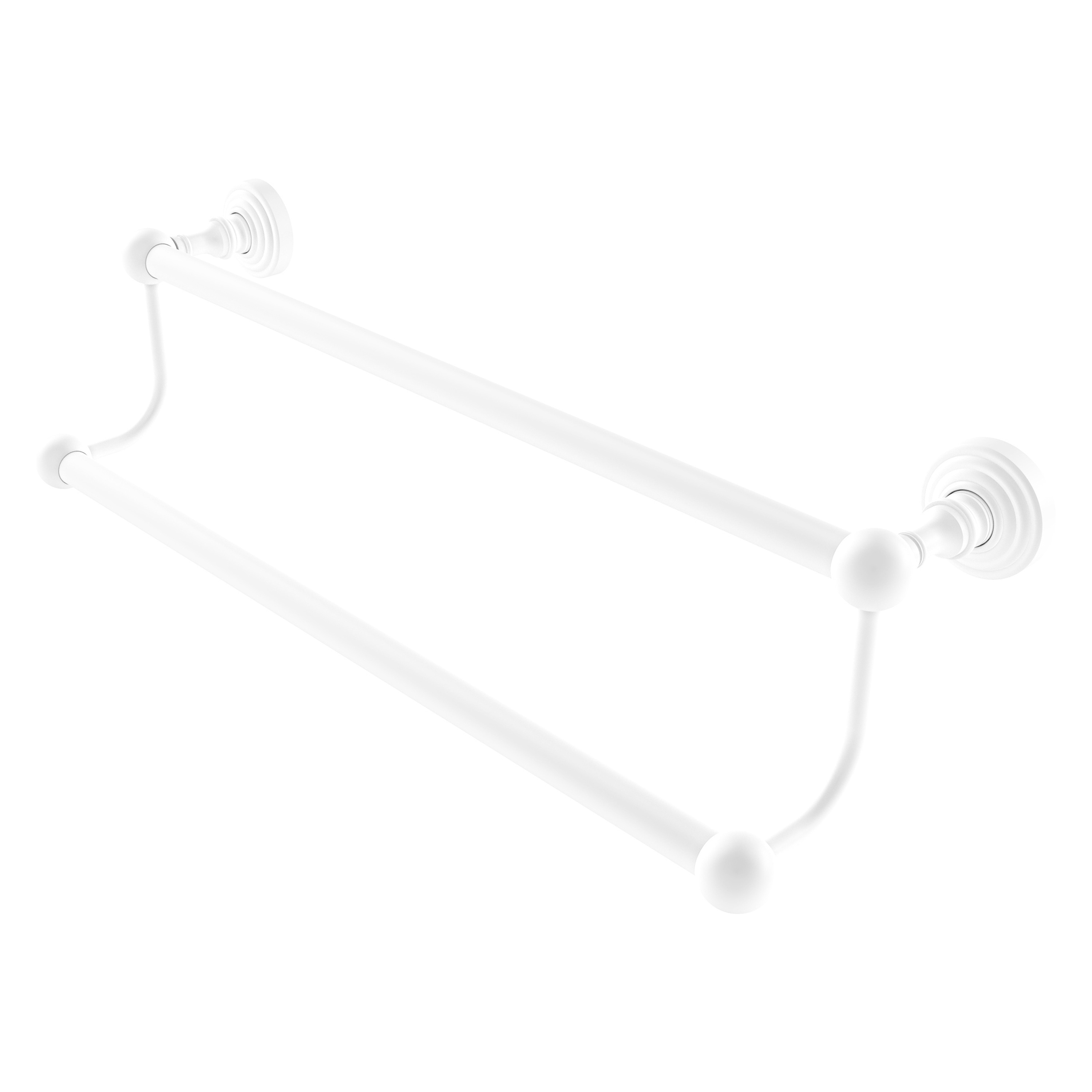 Allied Brass WP-72/30-WHM Waverly Place 30-in double Matte White Wall mount Double Towel Bar