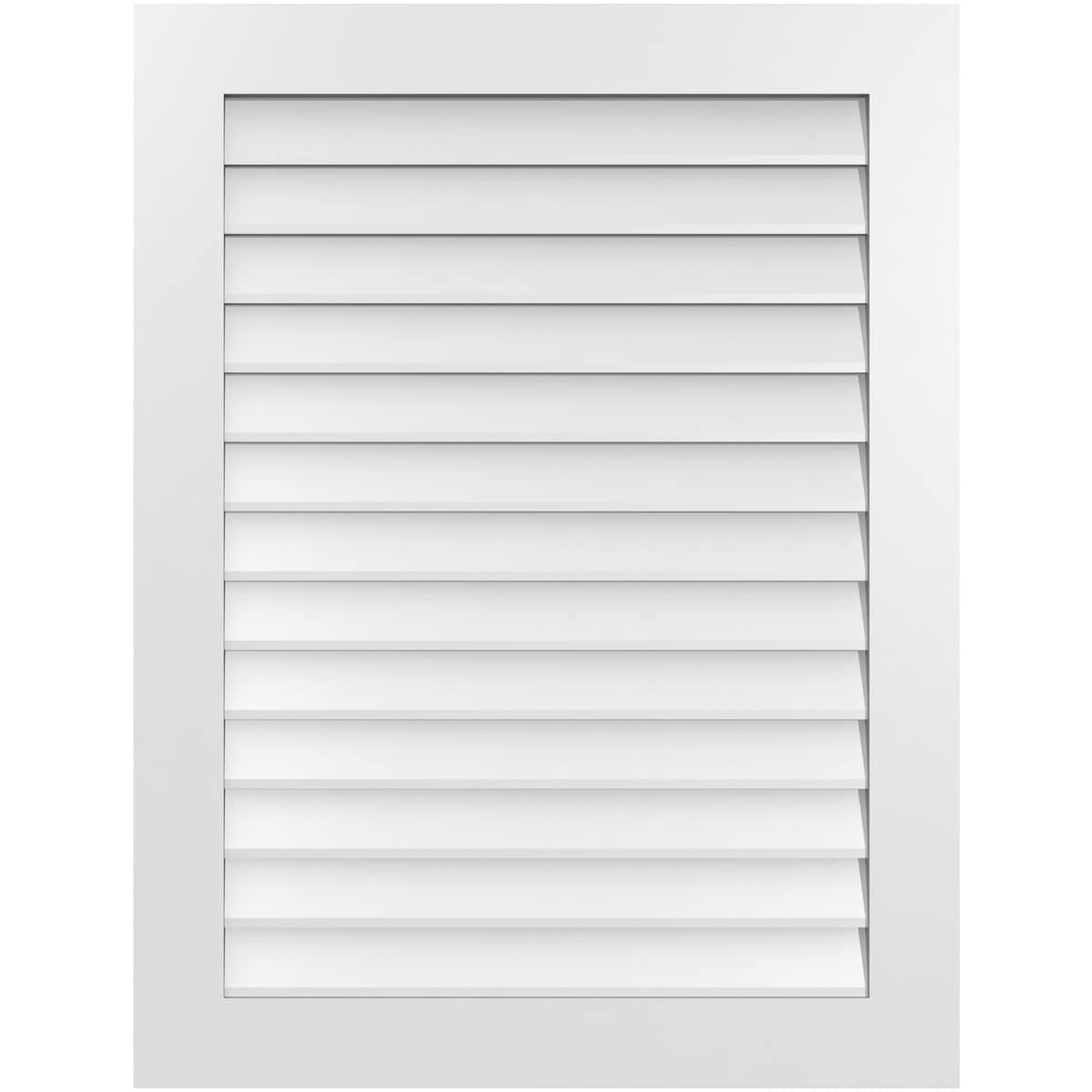 Ekena Millwork GVPVE32X4201SN 32-Inches x 42-Inches Off-white Rectangle PVC Gable Louver Vent