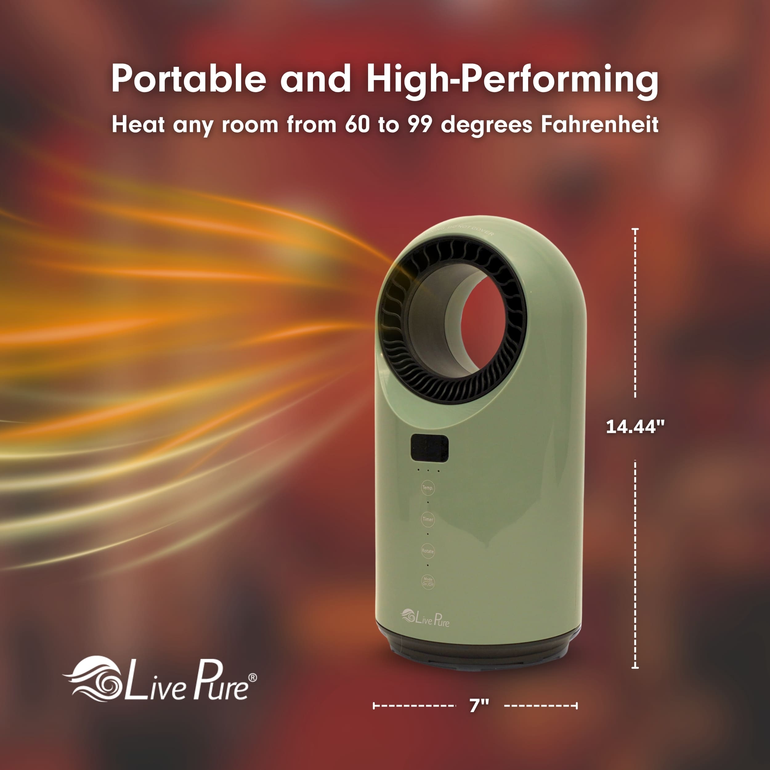 LivePure LP2200HTR-SGE Portable-Electric-Heat - View #2