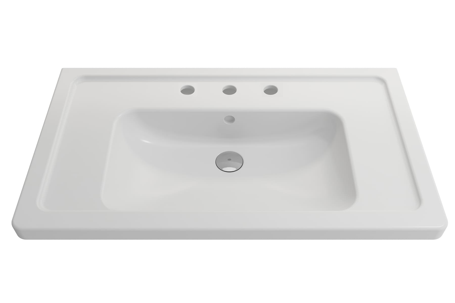 BOCCHI 1008-002-0127 Fire Clay 19.25-in Wall-mount Rectangular Traditional Matte White Bathroom Sink