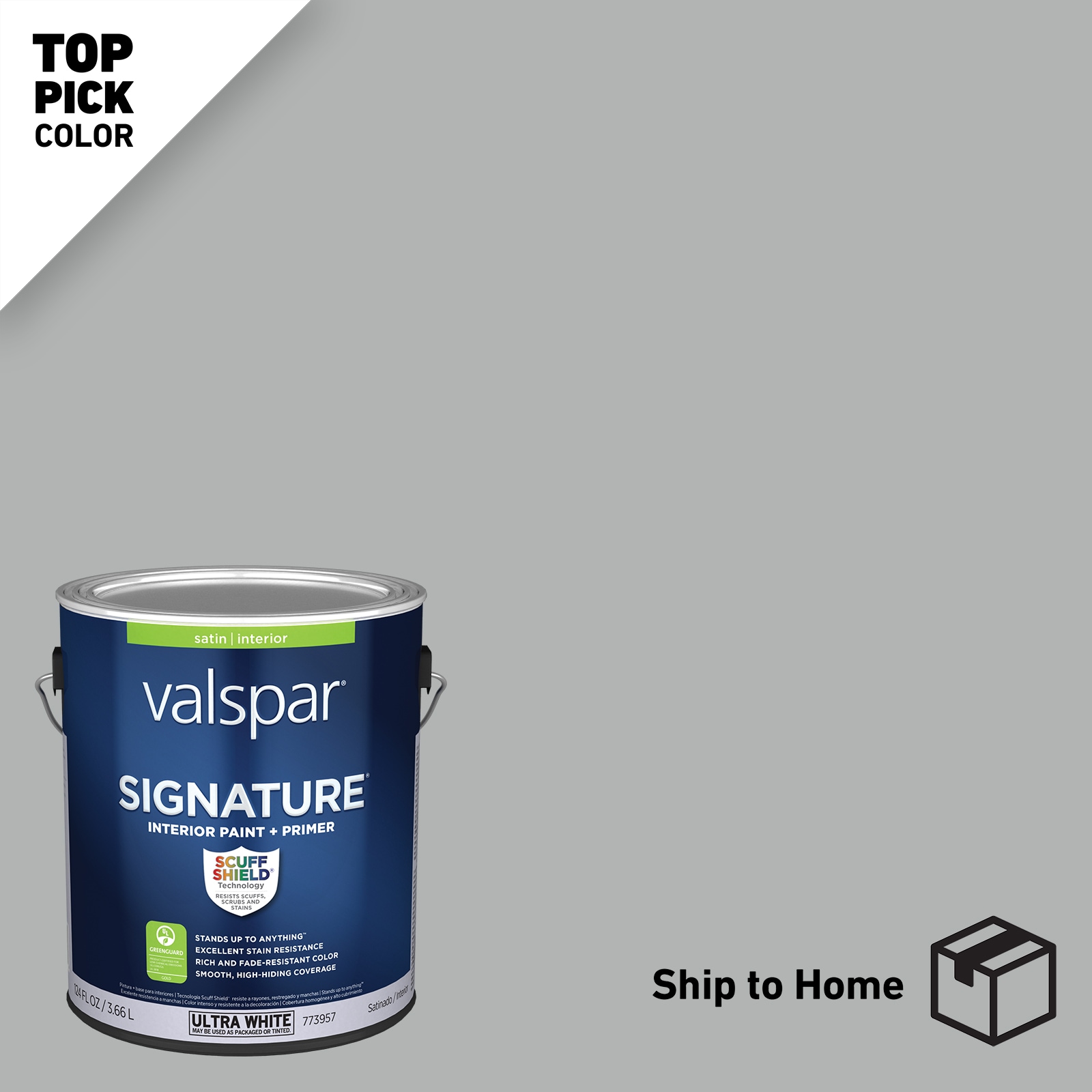 Valspar Signature Satin Polished Silver 4008-1b Latex Interior Paint ...