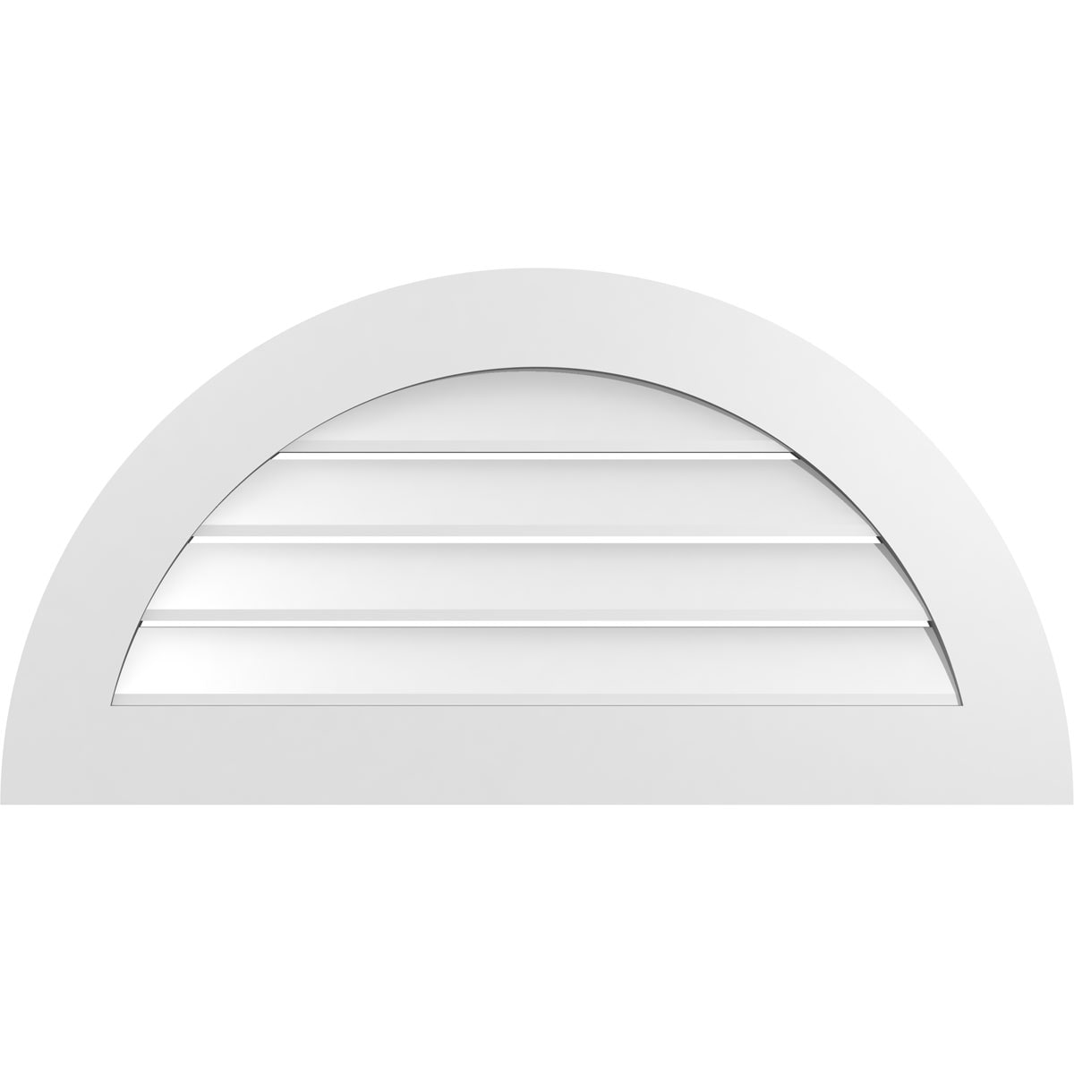 Ekena Millwork GVPHR38X1901SF 38-Inches x 19-Inches Off-white Half round PVC Gable Louver Vent