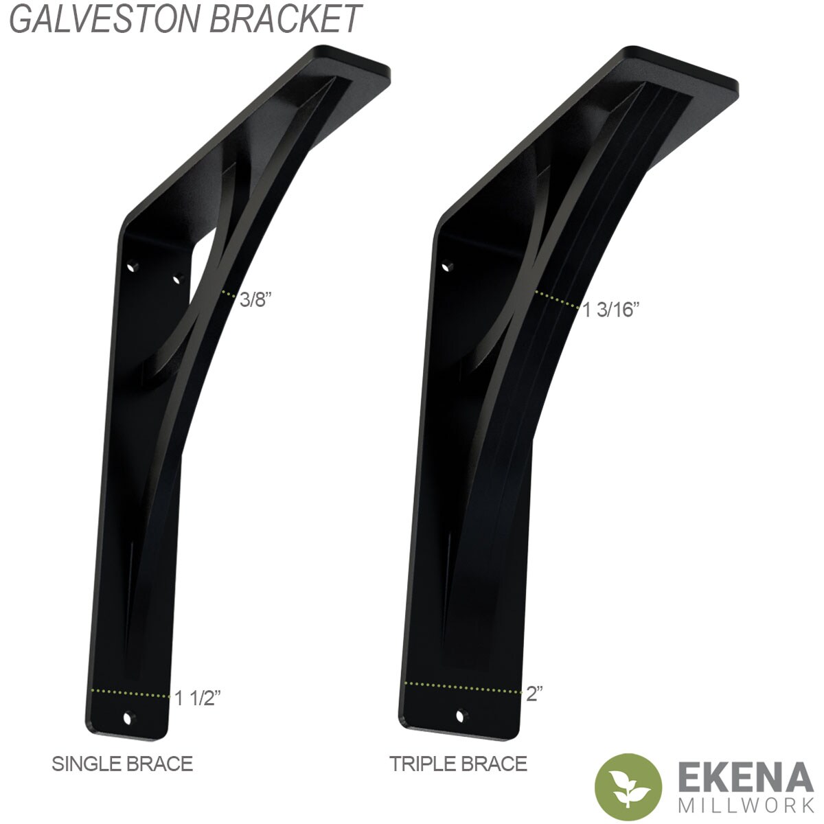 Ekena Millwork BKTM01X05X08SGLAPG Mending-Plates-Brackets-Braces - View #2