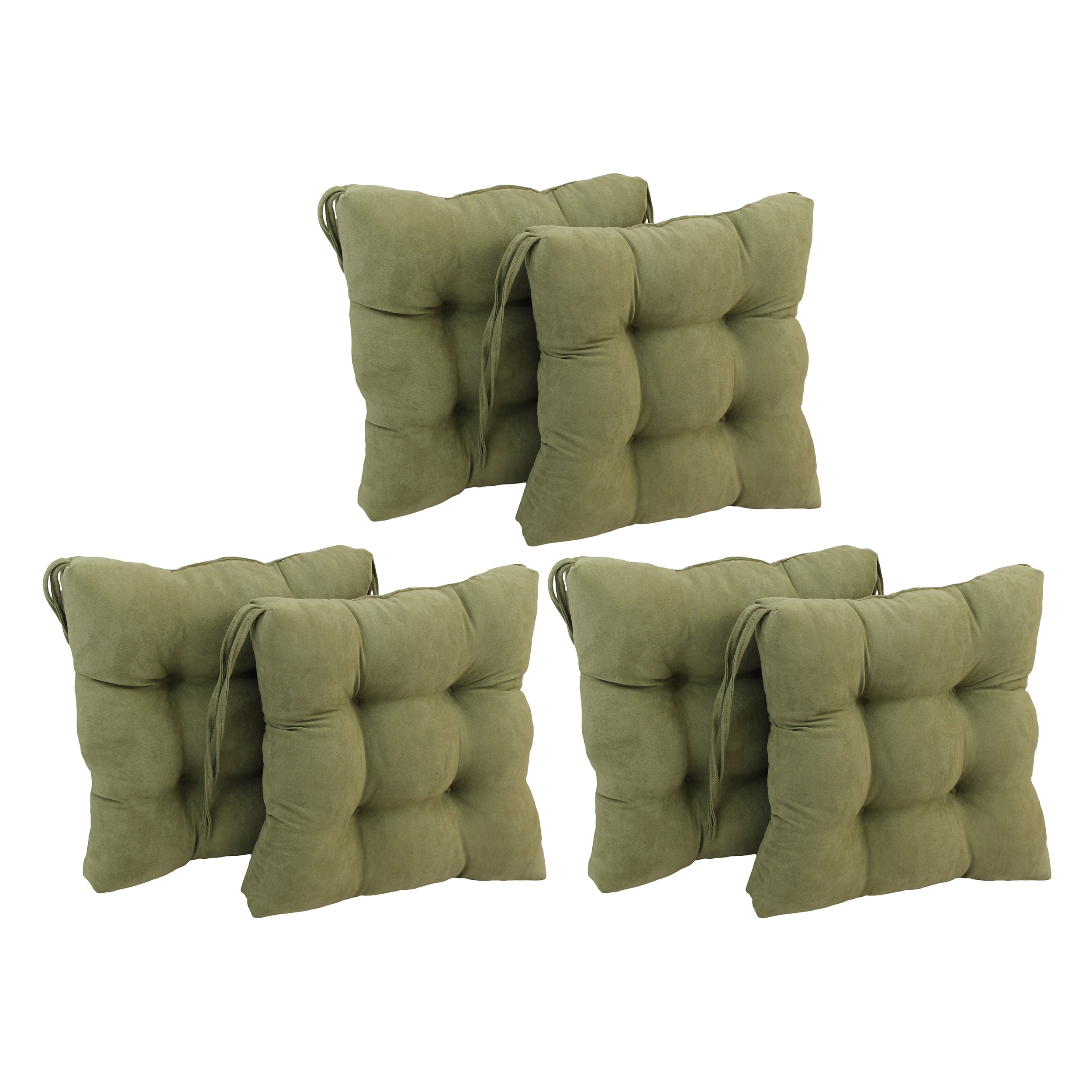 Blazing Needles 16-inch Solid Micro Suede U-shaped Tufted Chair Cushions  (Set of 4)