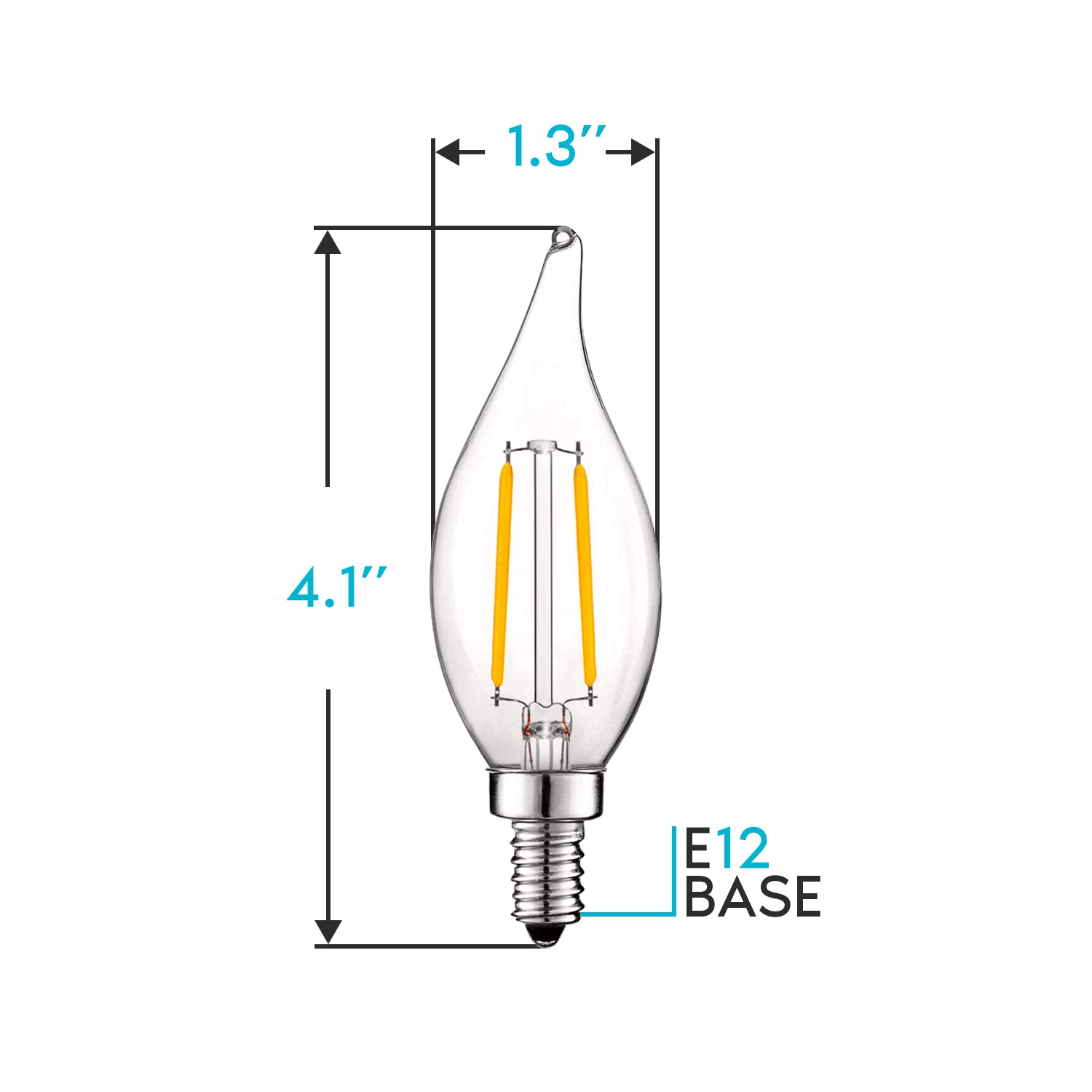 Luxrite 40-Watt EQ B10 Bright White Candelabra Base (E-12) Dimmable LED ...