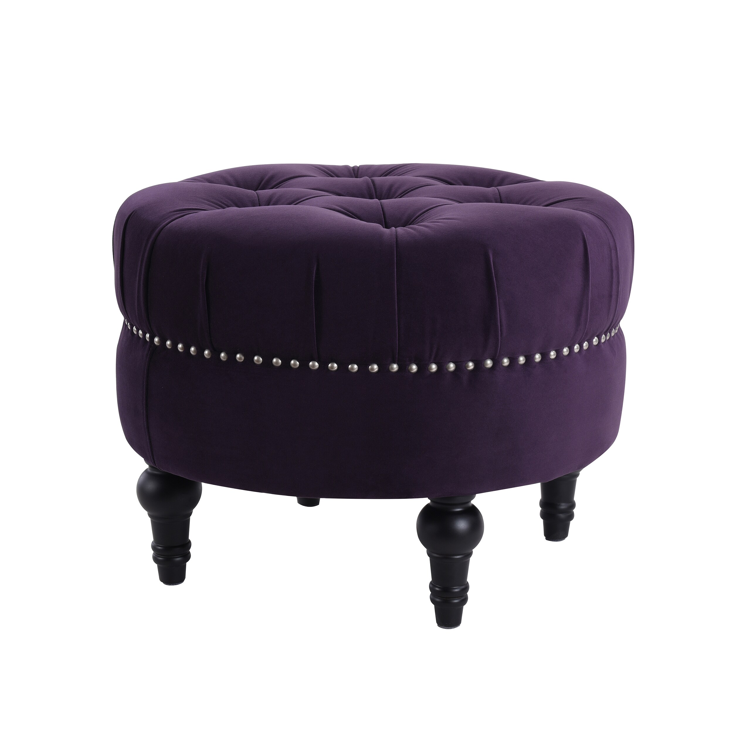 Purple Footstool Contemporary Stool Foot Rest Floral Print 