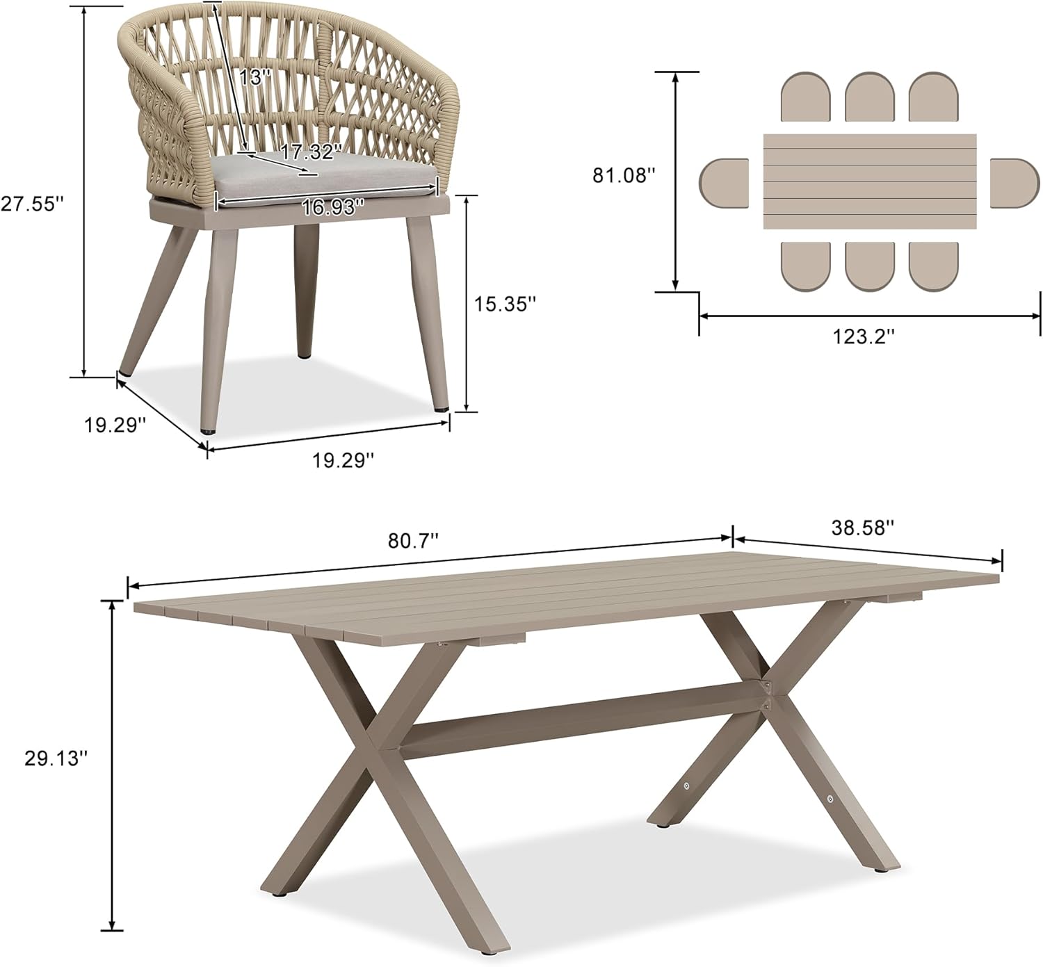 PURPLE LEAF LS01-RPL09-205-CP Patio-Dining-Sets - View #9