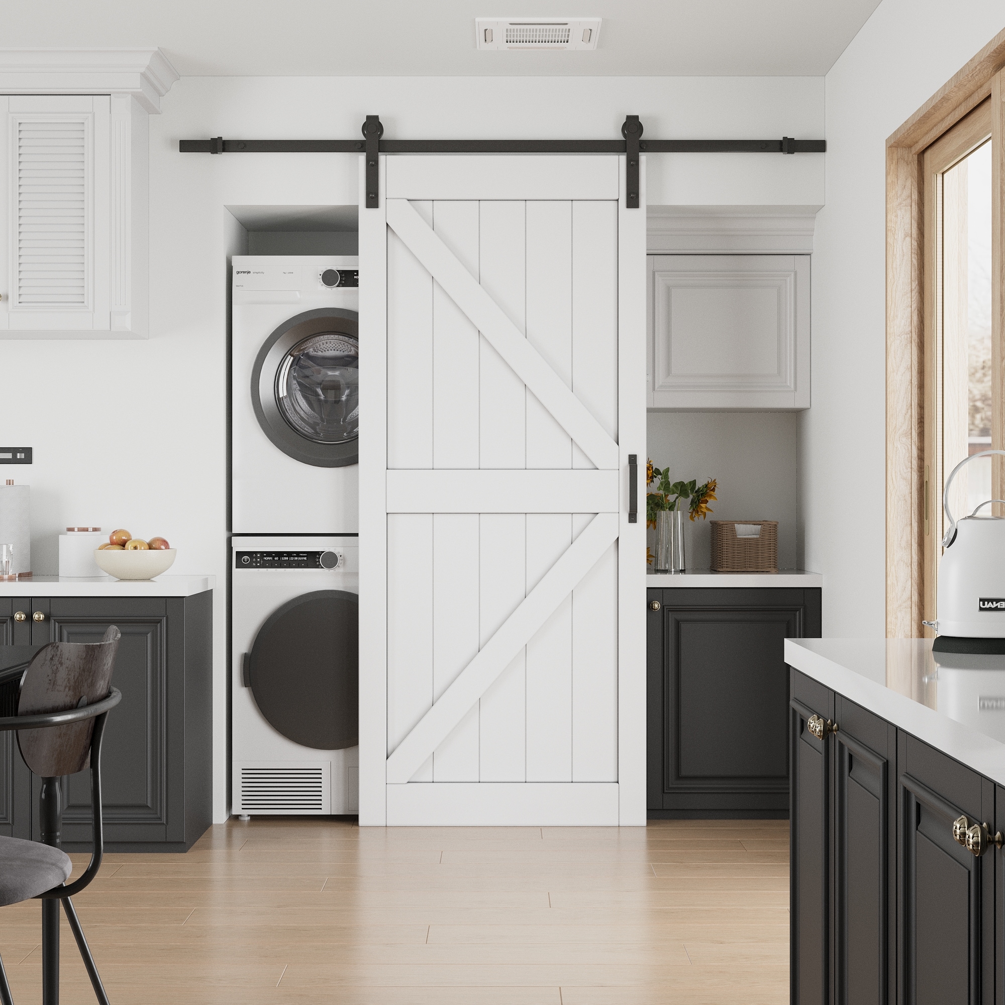 JUJUBON IN-BDBD1-K-WH-36 Barn-Doors - View #3