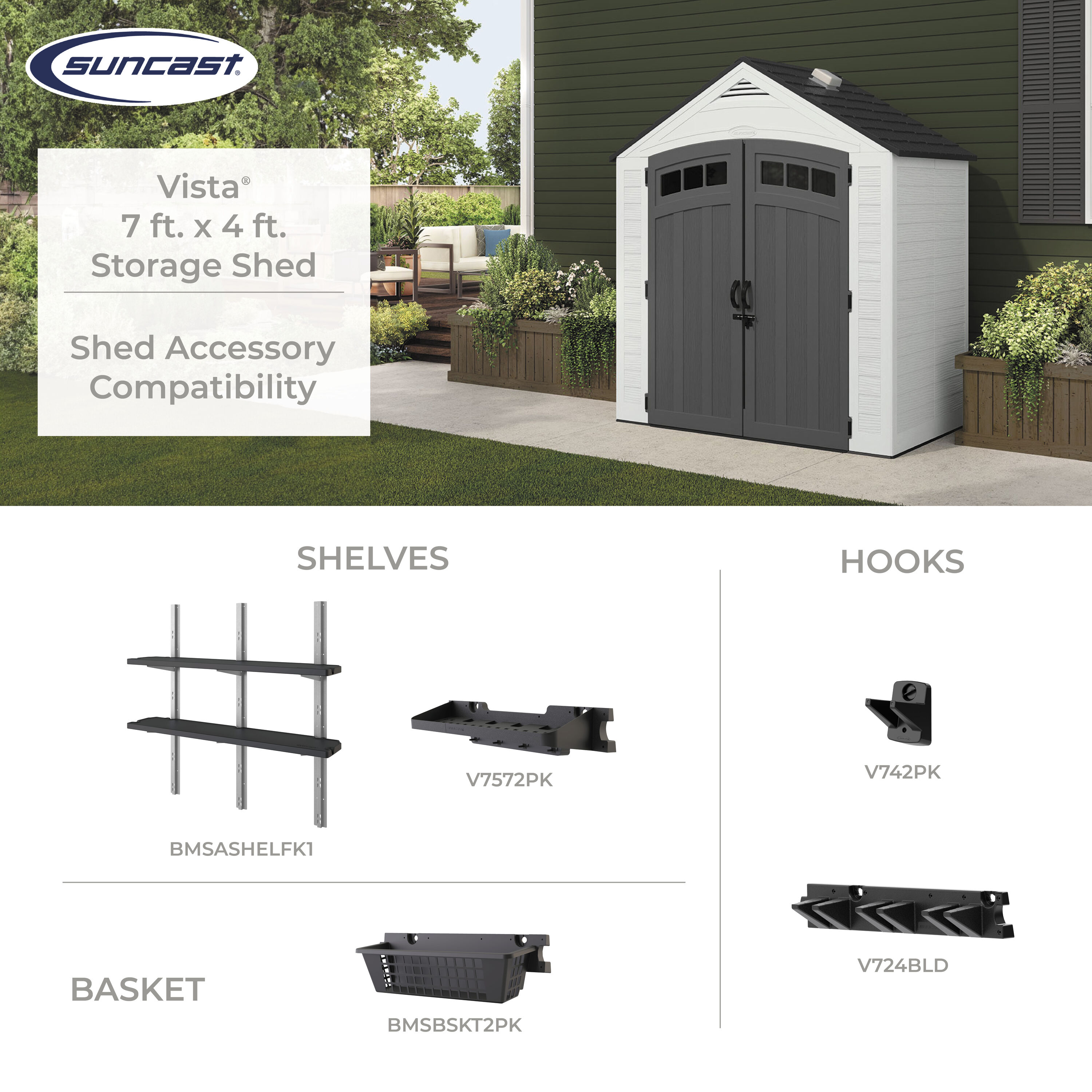 Suncast BMS7404 Vinyl-Resin-Storage-Buildings - View #5