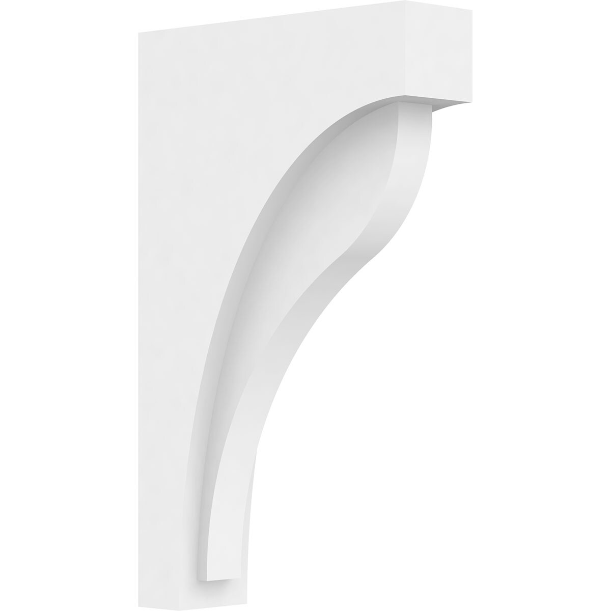 Ekena Millwork CORP02X07X12HEL 2-in x 7-in x 11.625-in Standard Helena Unfinished White PVC Paintable Corbel
