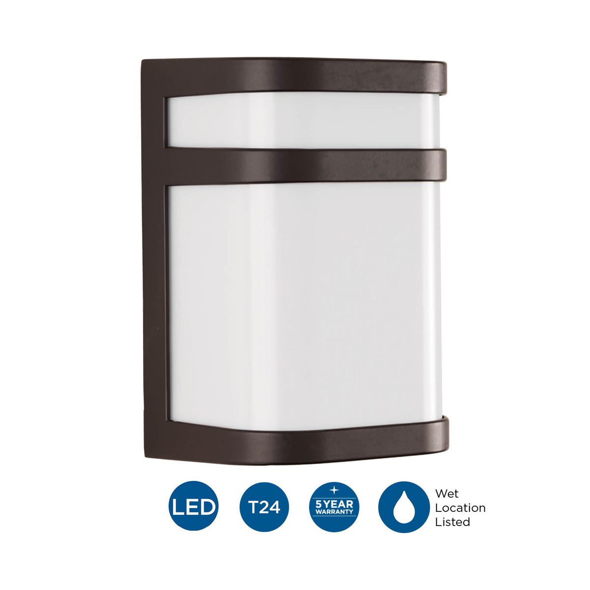Architectural Bronze LED Outdoor Wall Lantern with Acrylic Shade