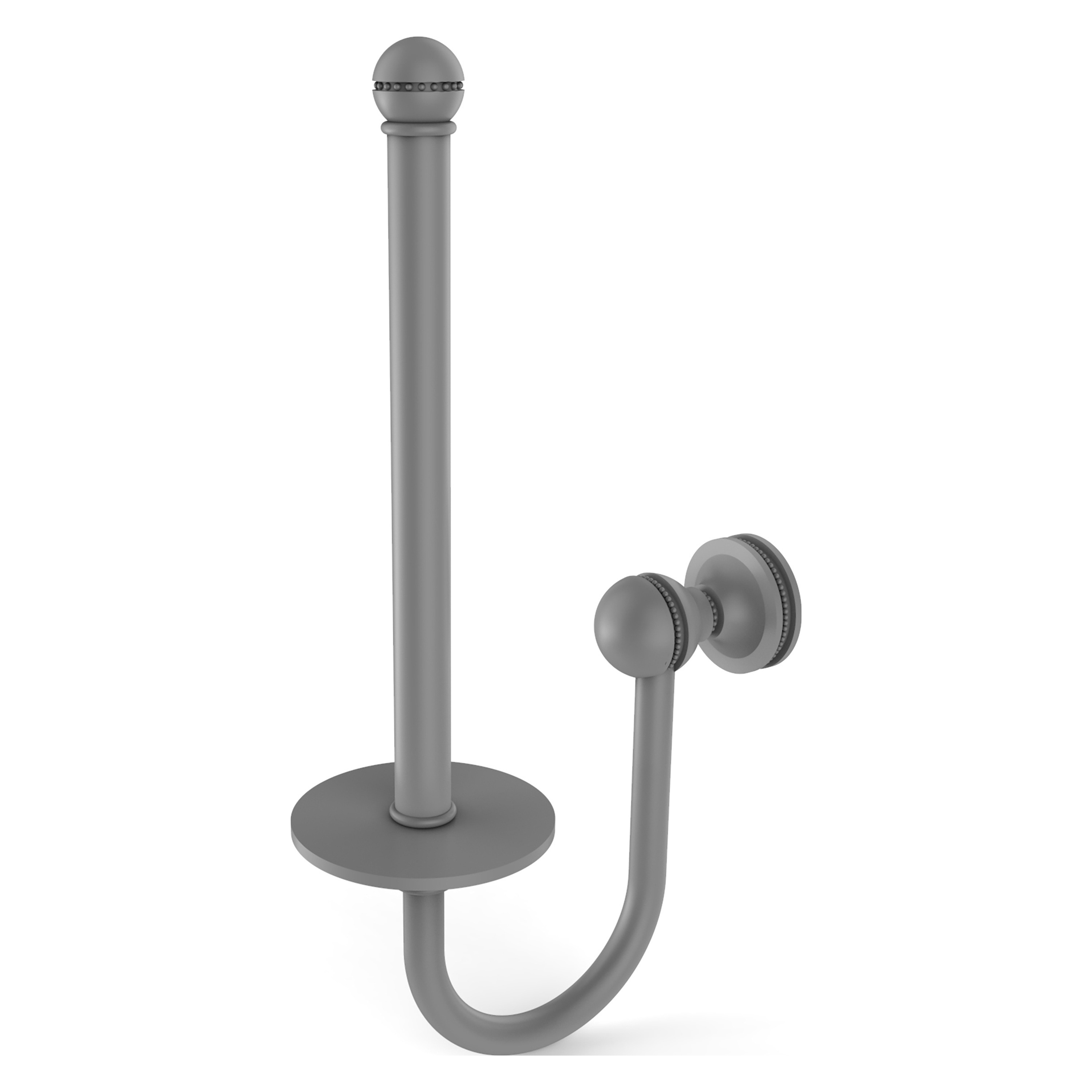 Allied Brass MA-24U-GYM Mambo Matte Gray Wall mount Single post Toilet Paper Holder 1 -Rolls with Storage
