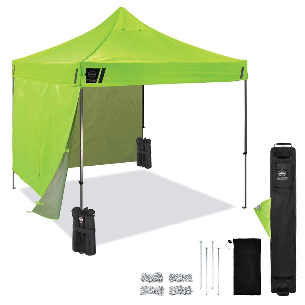 Shax 10 ft. x 10 ft. Lime Green Pop-Up Tent Canopy with Aluminum Frame and  UV Protection