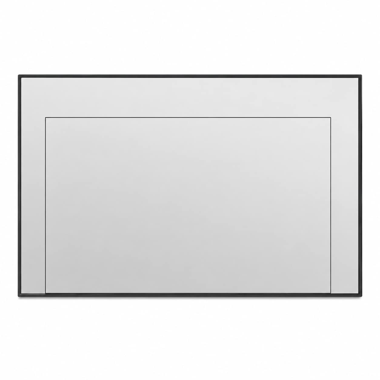 Aoibox  30 in W x 40 in H Black Rectangle Modern Decorative Metal Framed Vanity Wall Mirror for Bathroom Entryway
