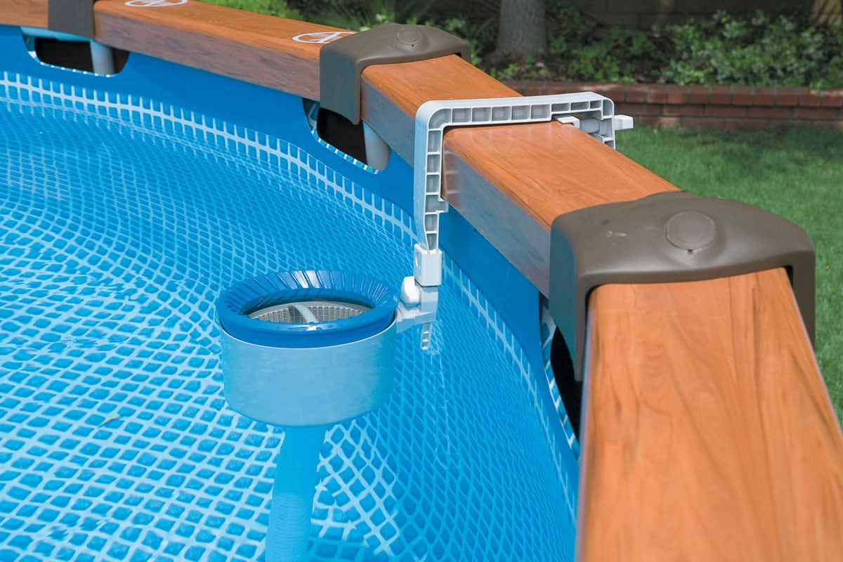 Swimline HydroTools 8050 Lightweight Hot Tub, Spa, and Swimming Pool 12  Inch Aluminum Handled Leaf Net Skimmer for Easy Pool Maintenance, Blue