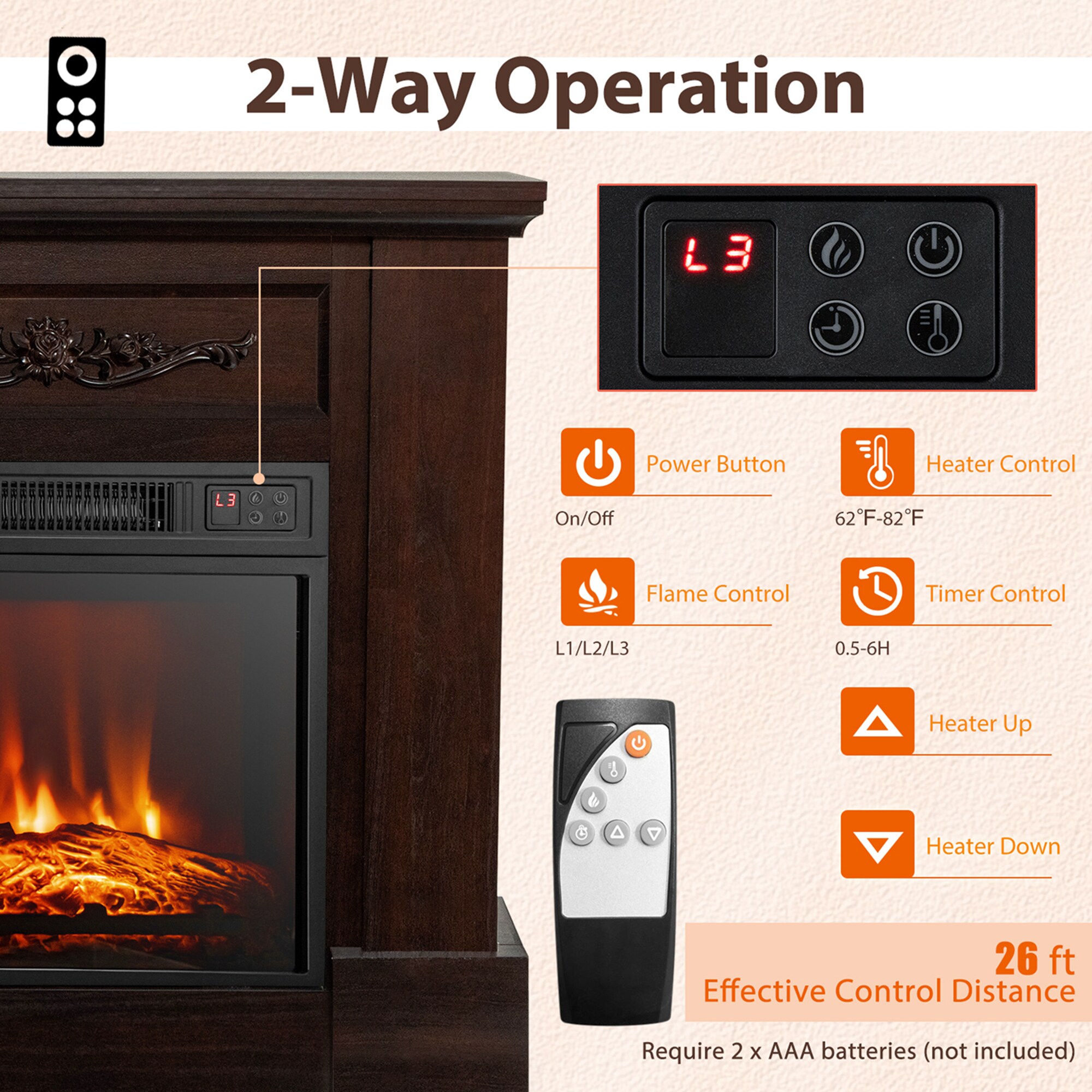 Goplus FP10103US-NA Electric-Fireplaces - View #4