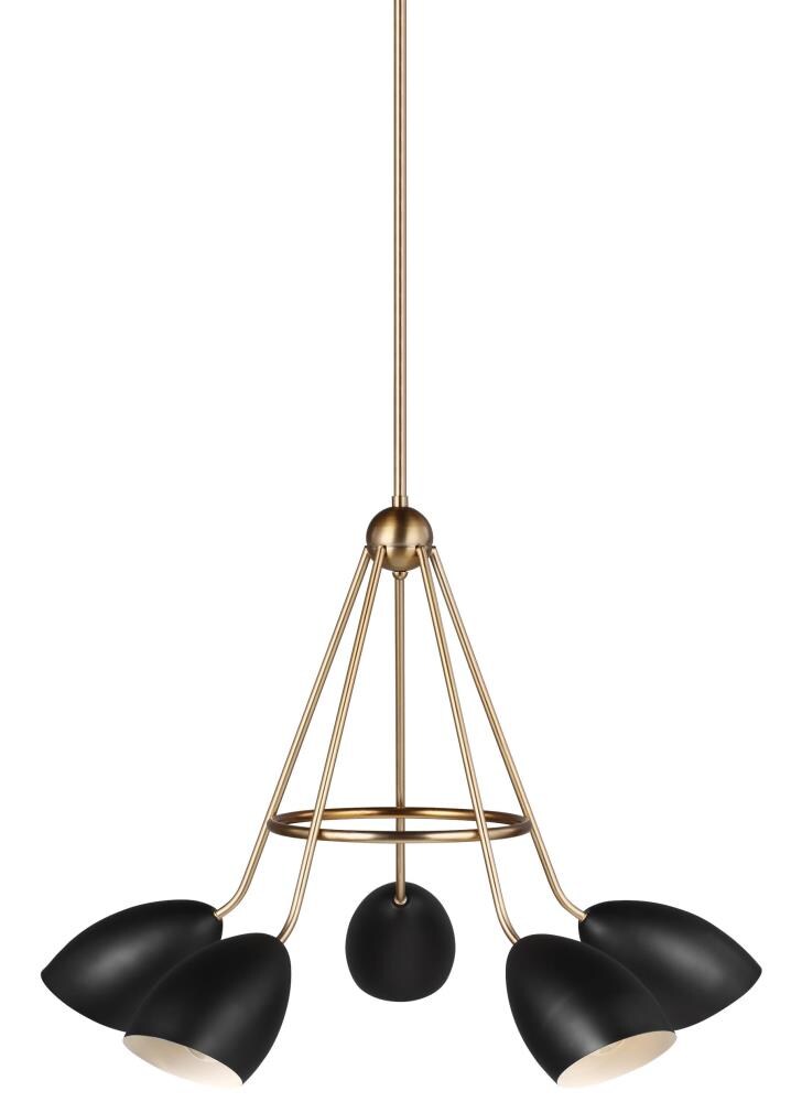 Generation Lighting 3175905EN3-112 Summer 5 -Light Multiple finishes Multiple colors Mid-century For Use in Dining Rooms, Foyers, Kitchens, Chandelier