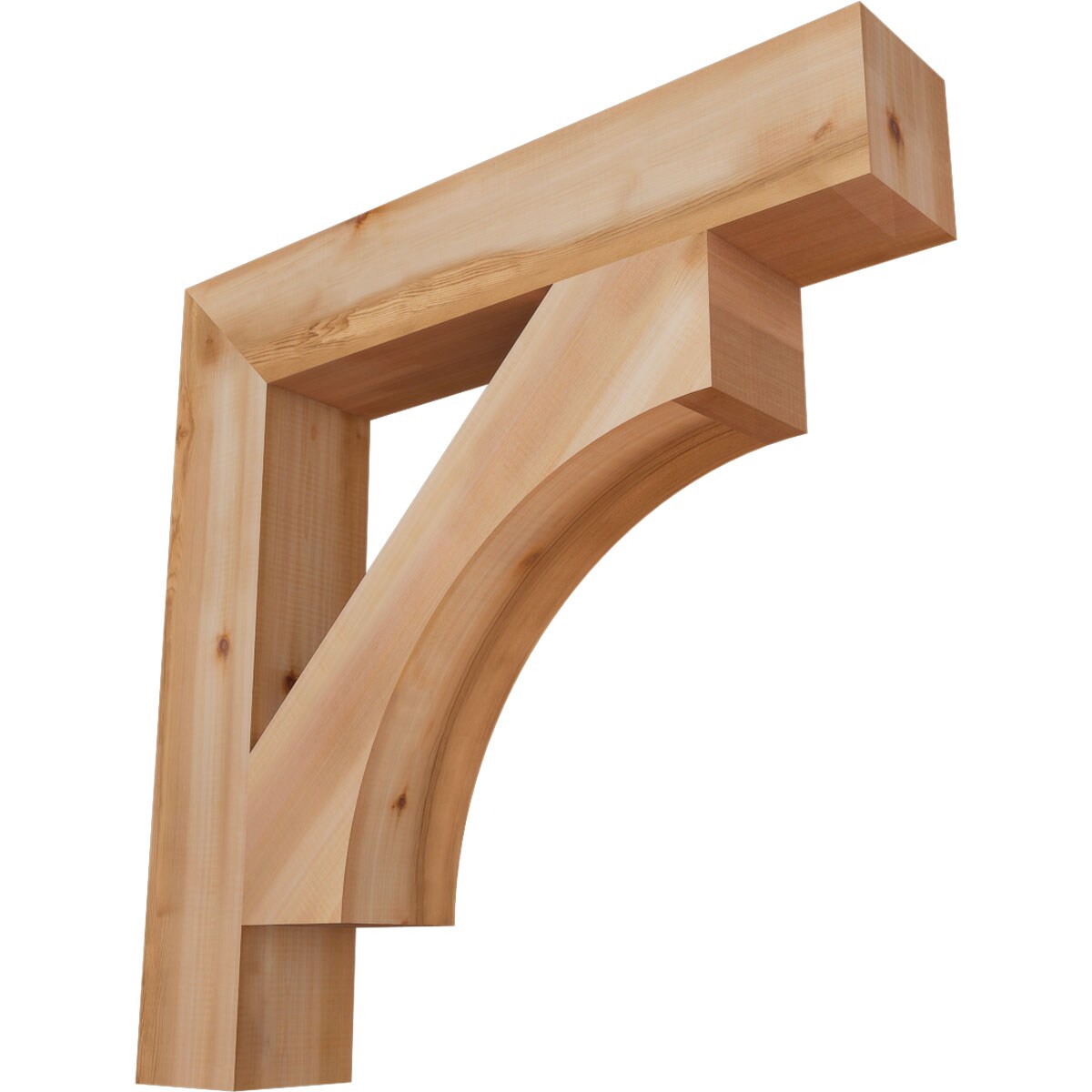 Ekena Millwork BKT06X34X34WTL05SWR Westlake block smooth 5-1/2-in x 34-in x 34-in Western red cedar Brown Wood Standard bracket