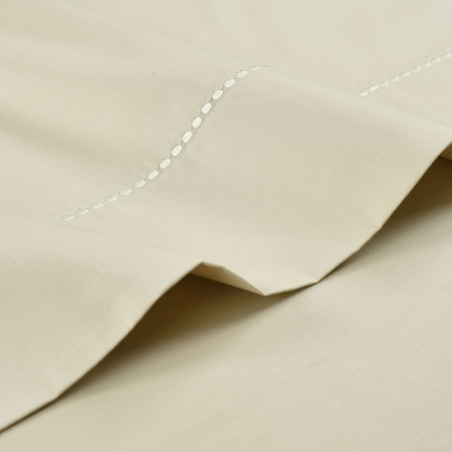 Neutral Queen Cotton Embroidered 6-Piece Sheet Set